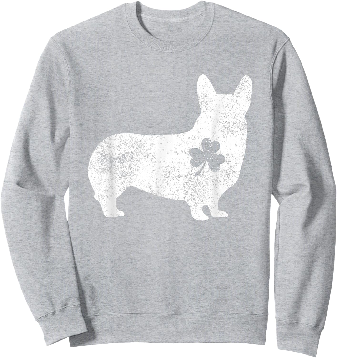 Corgi Irish Clover St Patrick's Day Dog Lover Gifts Women Kids Sweatshirt - Sweatshirt | Ash