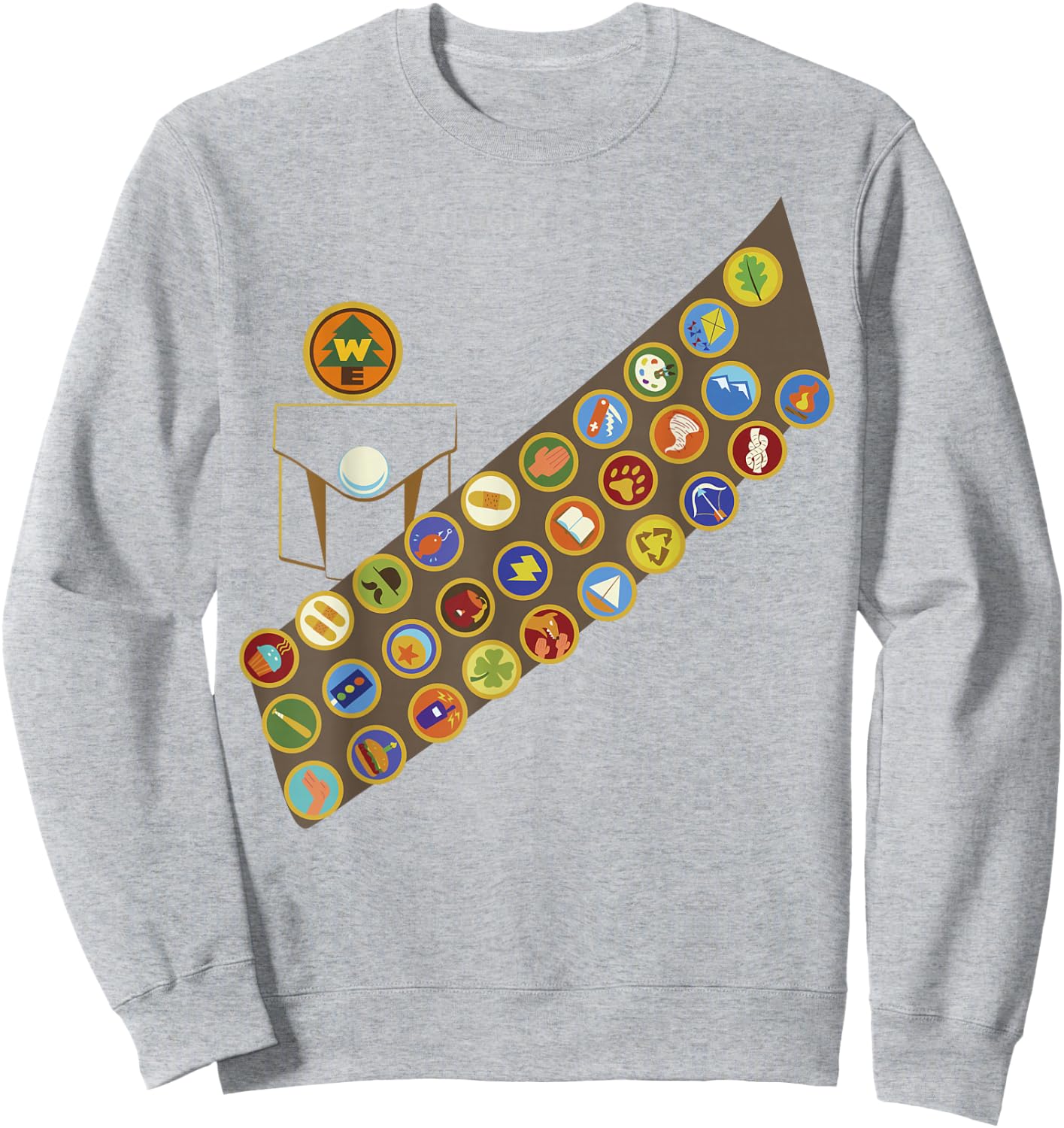 Disney Pixar Up Russell Patches Halloween Small Sweatshirt - Sweatshirt | Ash