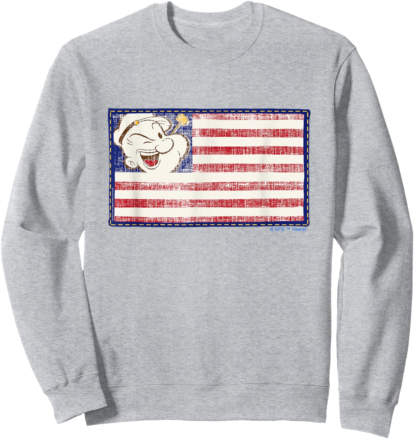 4th of July "Popeye Patriotic Flag" Sweatshirt - Sweatshirt | Ash