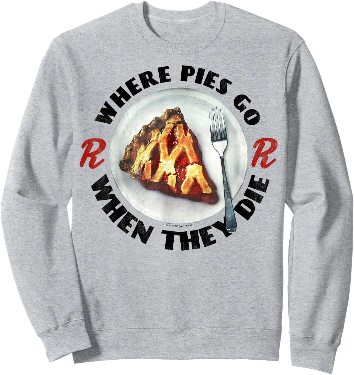 Twin Peaks Where Pies Go Die On A Plate Graphic Sweatshirt - Sweatshirt | Ash