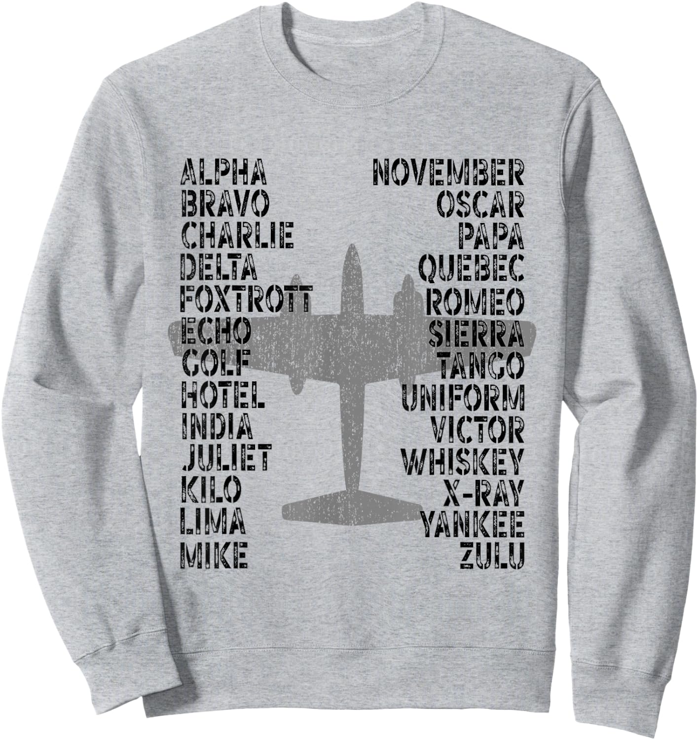 Phonetic Alphabet Airplane Pilot Flying Aviation Plane Sweatshirt - Sweatshirt | Ash