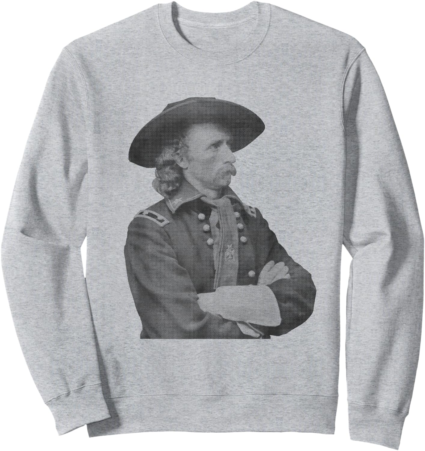War Is Hell Store Men's George Armstrong Custer Military History , Grey, Small, Short Sleeve Sweatshirt - Sweatshirt | Ash
