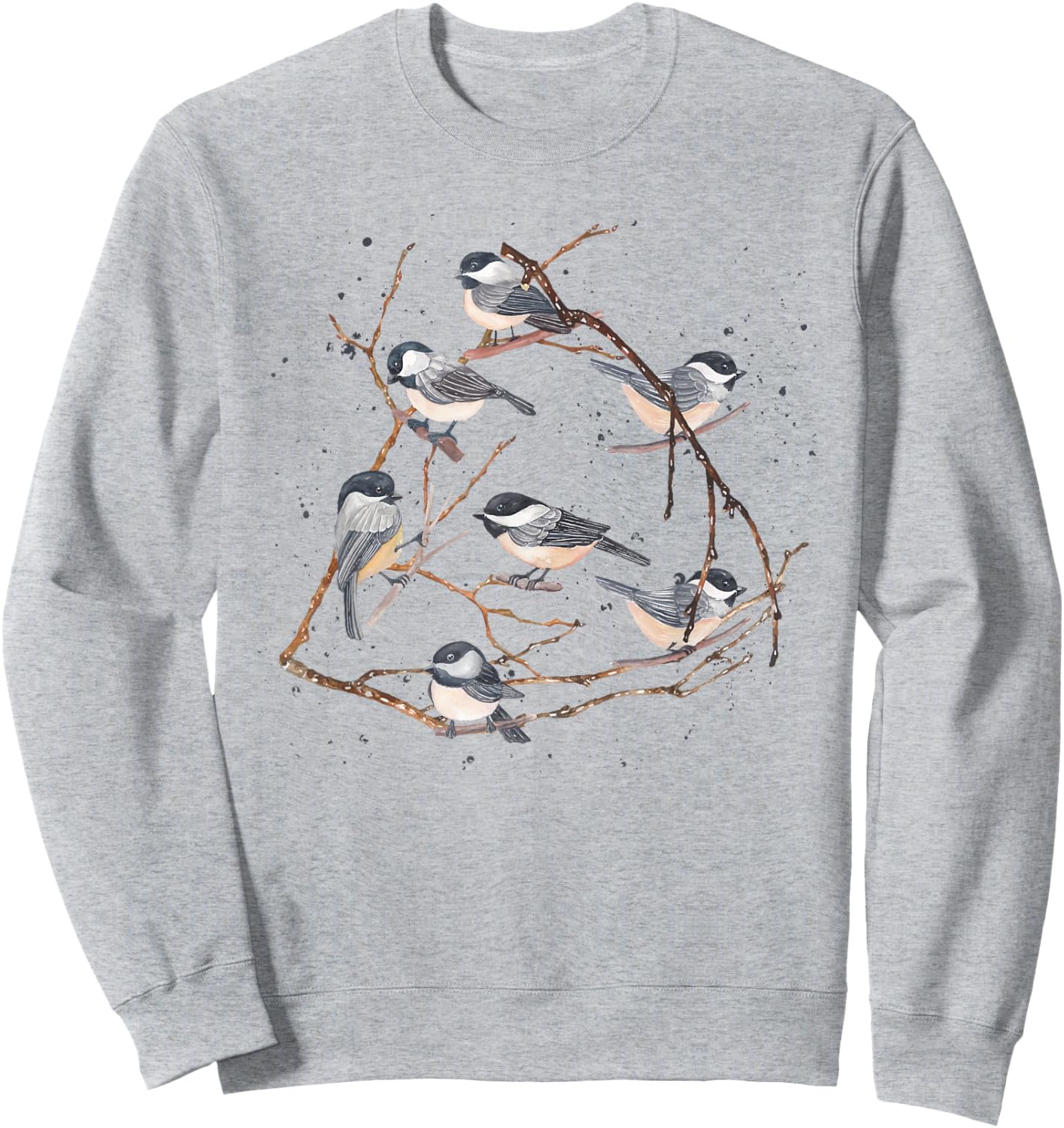 Chickadee Bird Watching Birding Nature Tree Branch Bird Sweatshirt - Sweatshirt | Ash