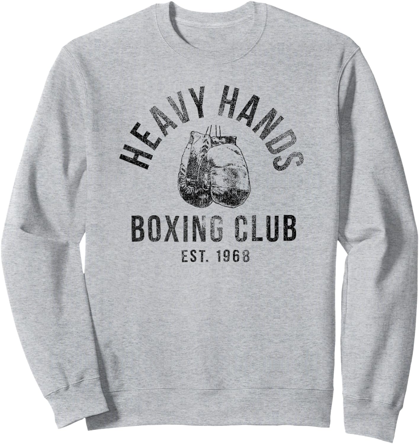 Trendy Heavy Hands Boxing Club Logo Sweatshirt - Sweatshirt | Ash