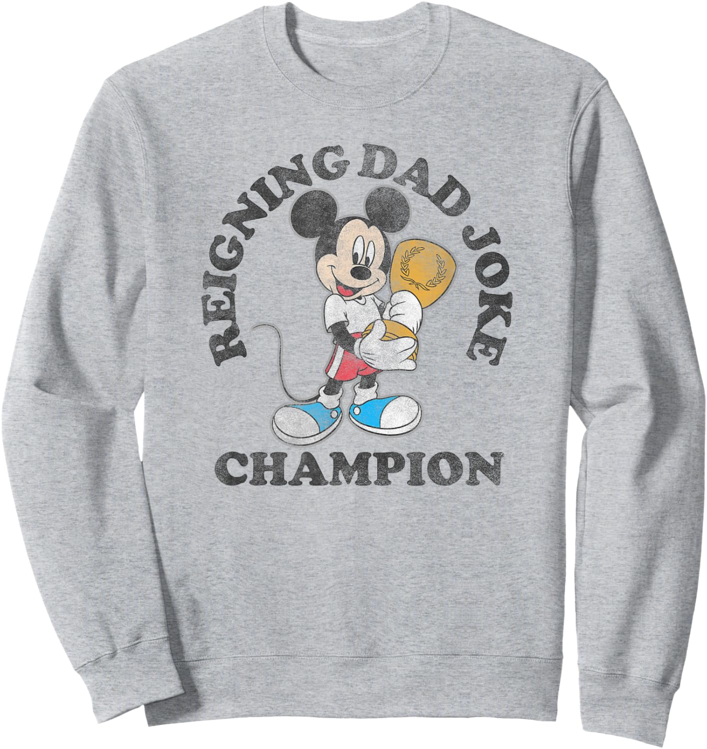 Disney Mickey Classic Father's Day Mickey Dad Joke Champion Sweatshirt - Sweatshirt | Ash