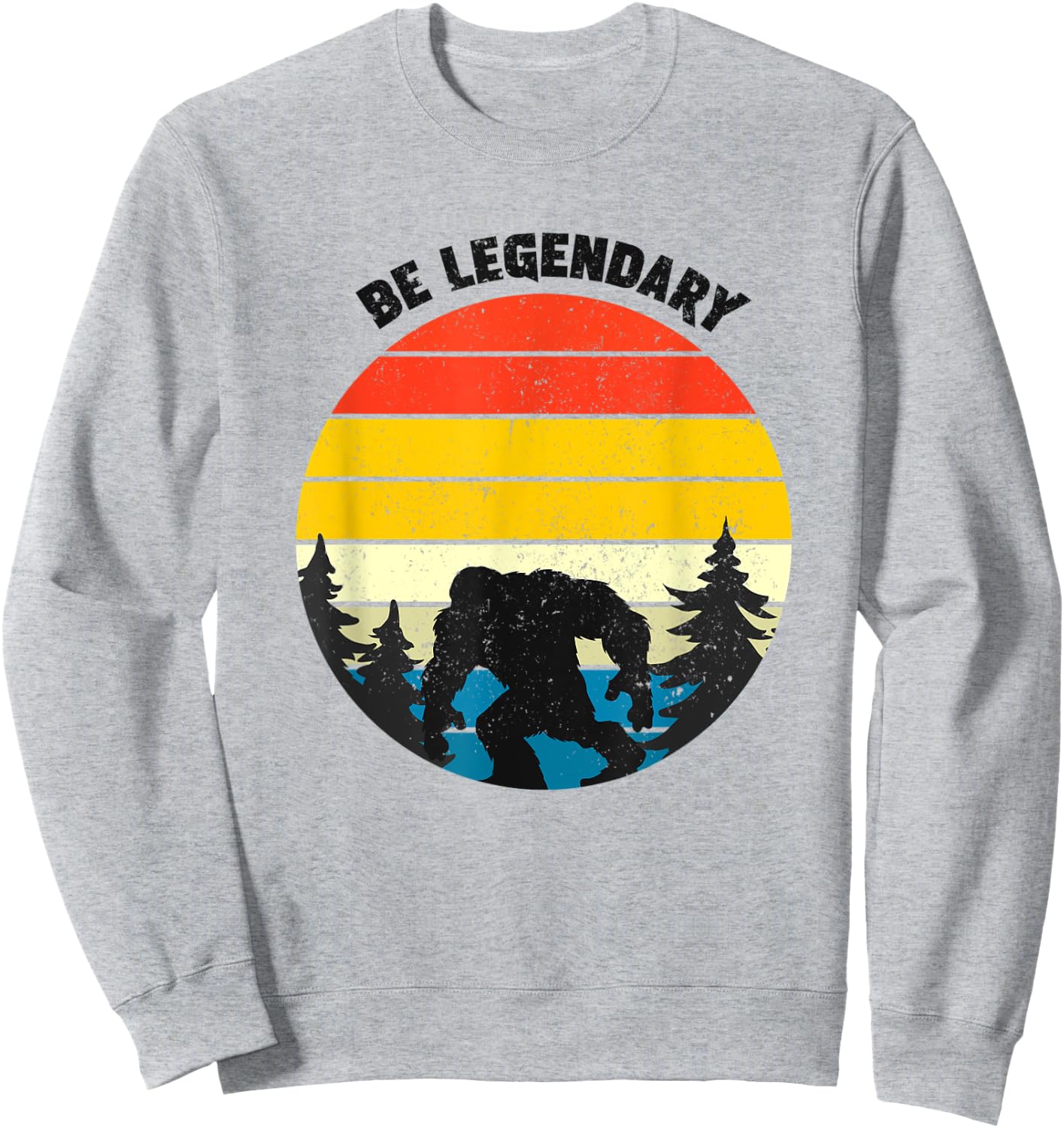 Be legendary, big foot vintage retro style background print Sweatshirt - Sweatshirt | Ash