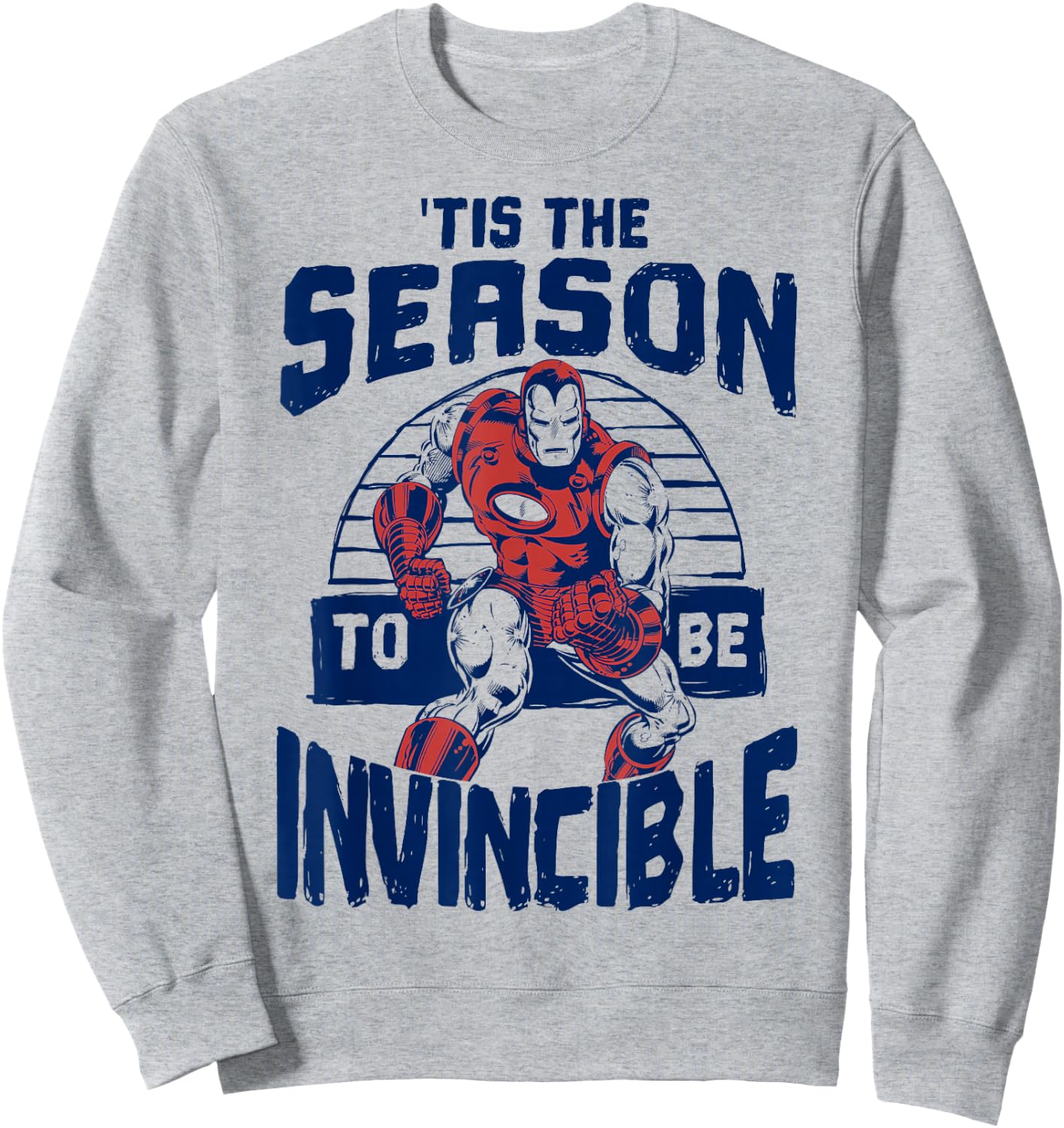 Marvel Iron Man 'Tis The Season Invincible Christmas Sweatshirt - Sweatshirt | Ash
