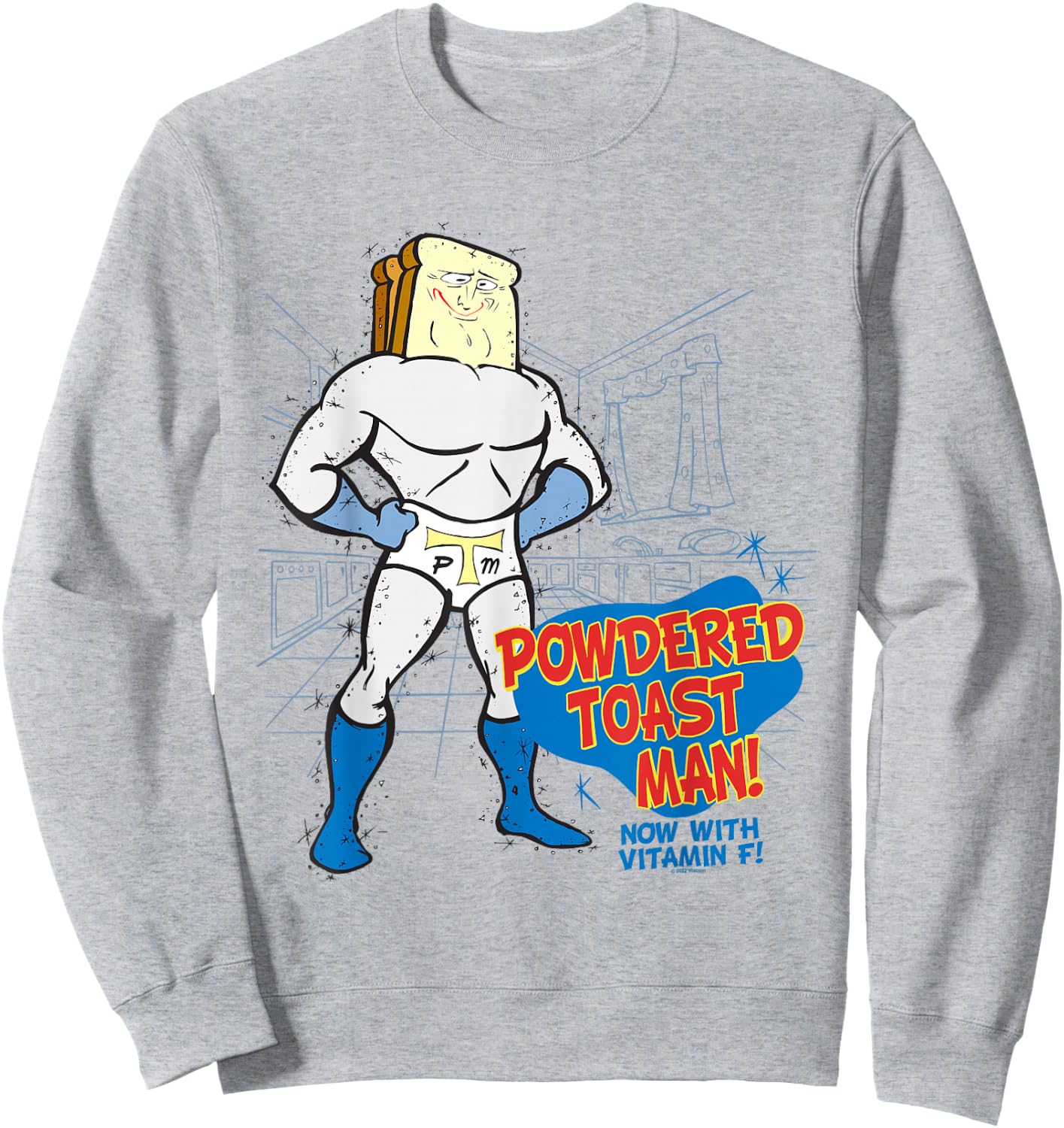 Ren and Stimpy Powdered Toast Man Sweatshirt - Sweatshirt | Ash