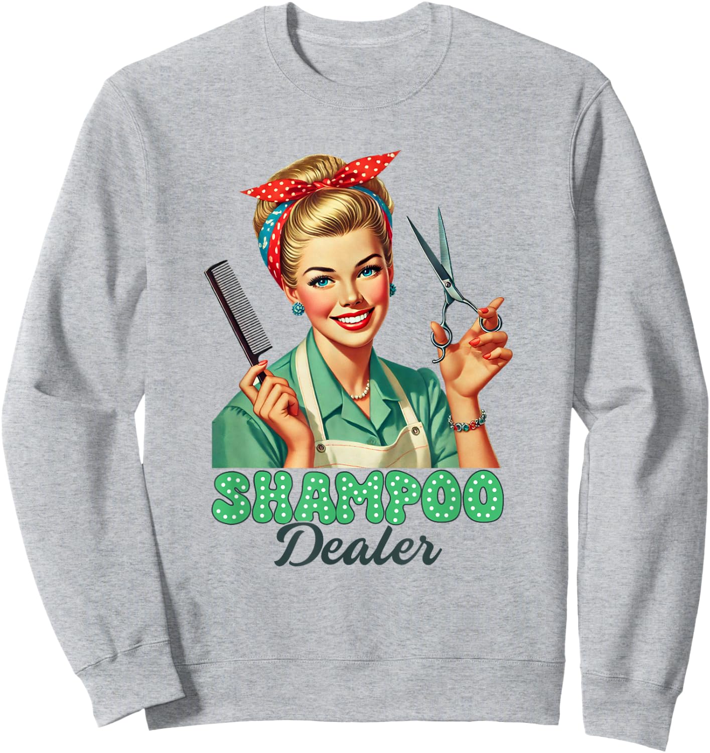 Hairdresser Hair Stylist Shampoo Dealer Barber Hairstylist Sweatshirt - Sweatshirt | Ash