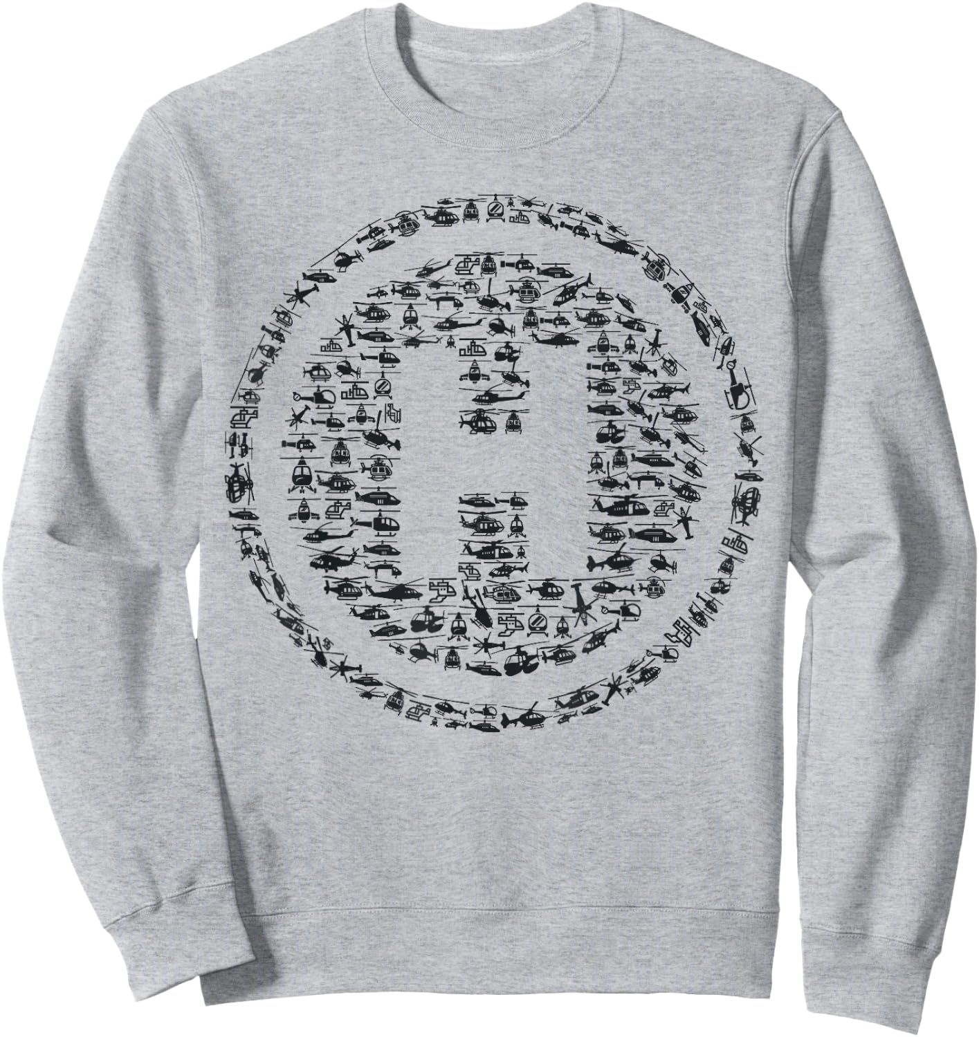 Helicopter Helipad H Symbol Pilot Aviation Flying Design Sweatshirt - Sweatshirt | Ash