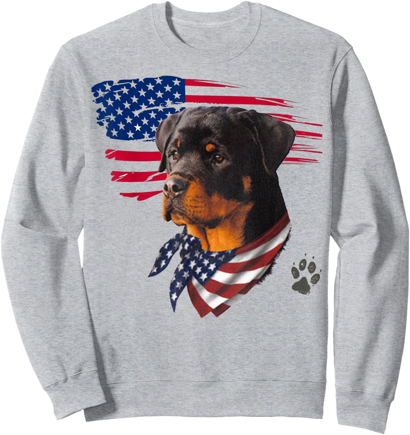 Rottweiler Dog USA American Flag Awesome Cool Women Kids Men Sweatshirt - Sweatshirt | Ash