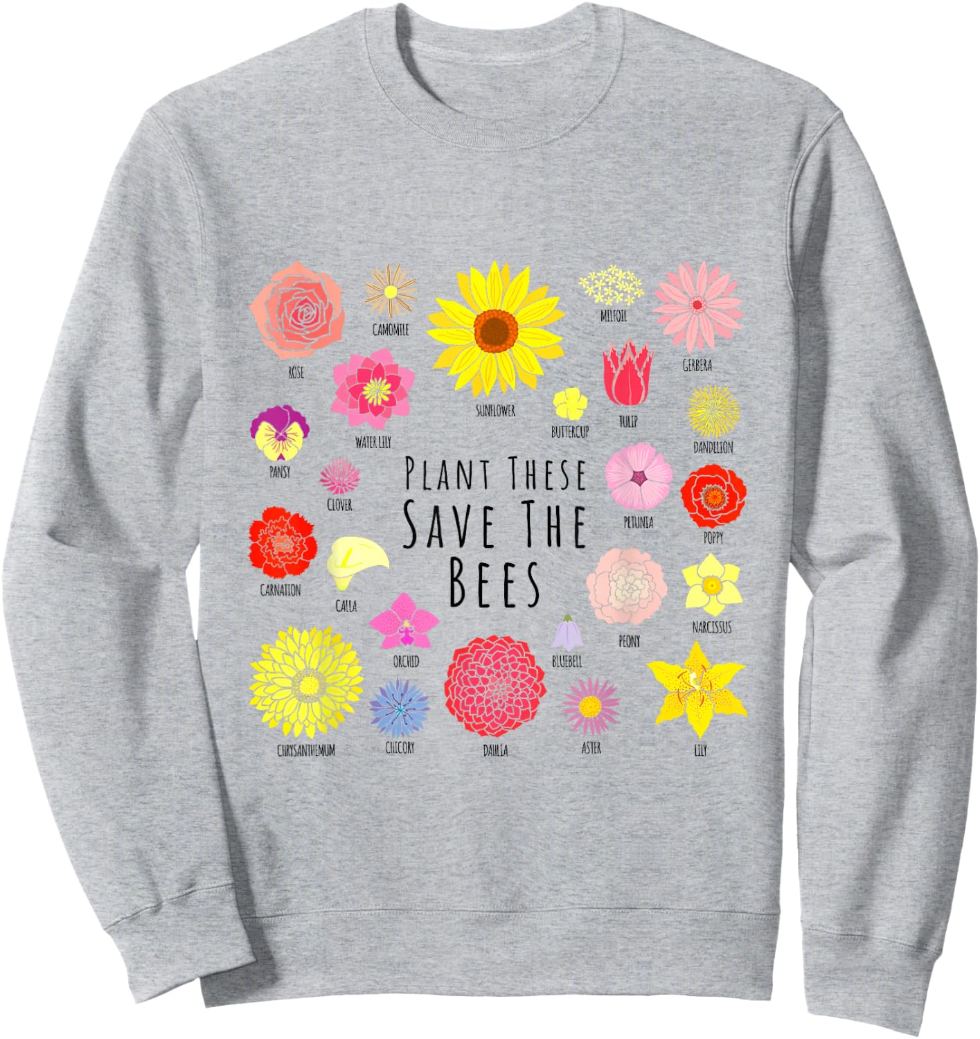 Plant These Save The Bees - Environment Nature Flower Power Sweatshirt - Sweatshirt | Ash