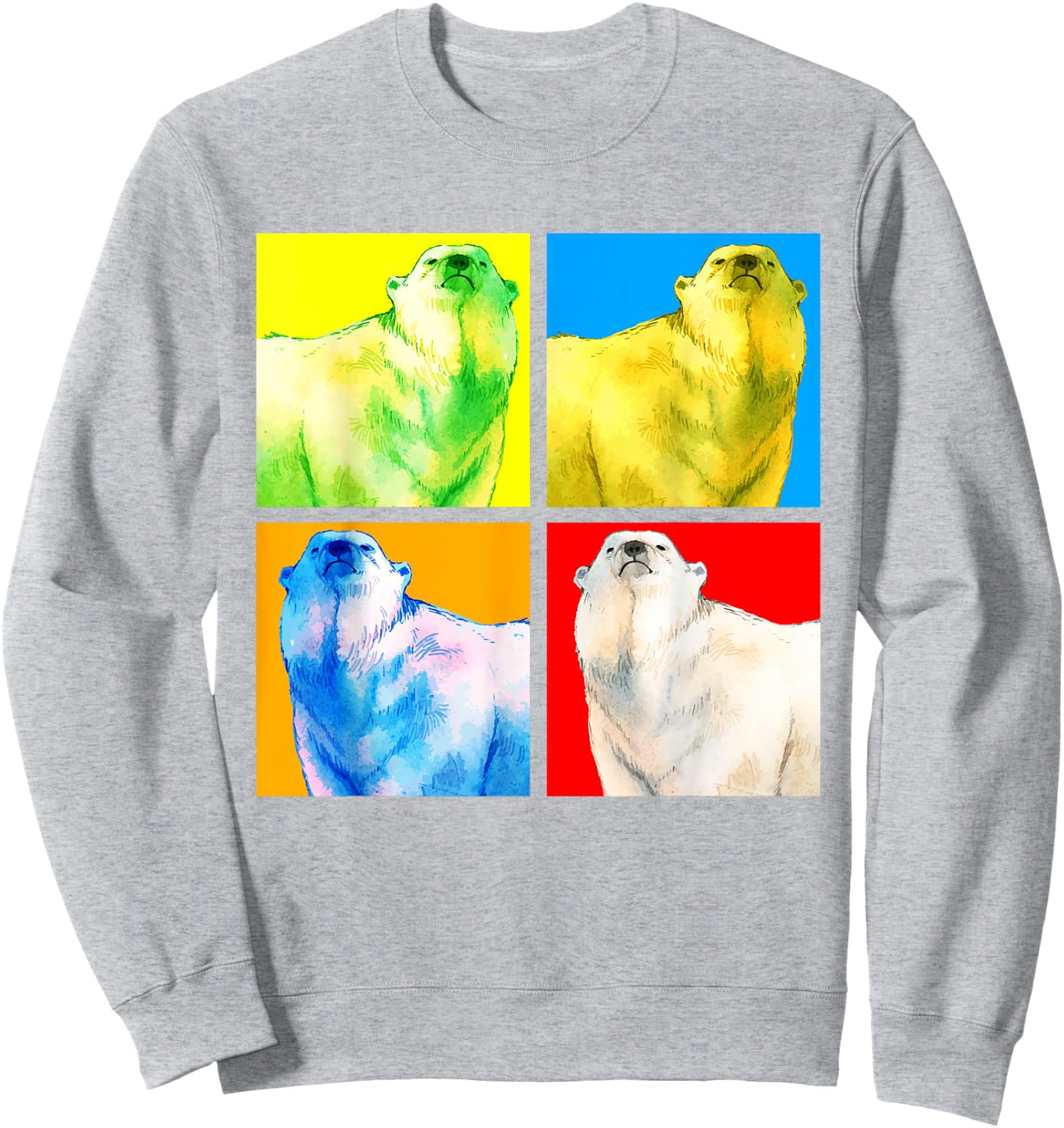 Arctic Animal Lover Pop Art Polar Bear Sweatshirt - Sweatshirt | Ash