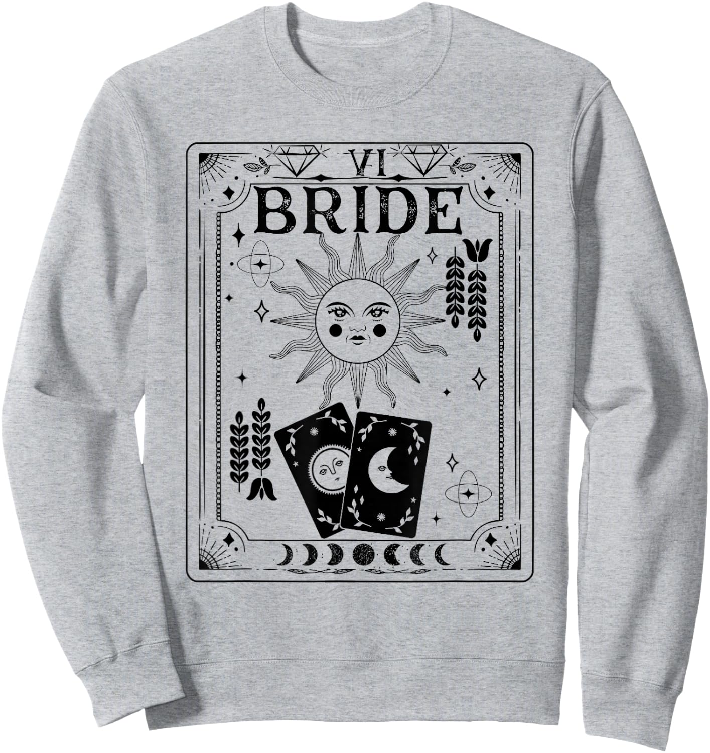 Gothic Witchy Coven, Tarot Celestial Bachelorette matching Sweatshirt - Sweatshirt | Ash