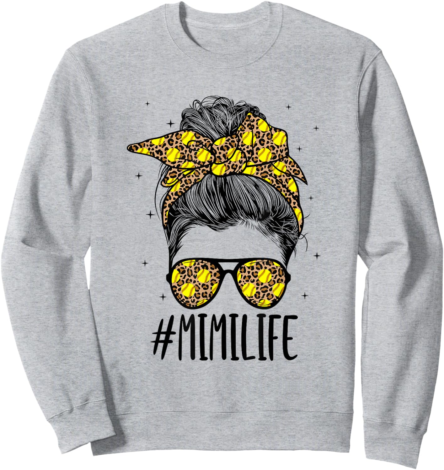 Mimi Life Softball Mimi Of A Softball Player Sweatshirt - Sweatshirt | Ash