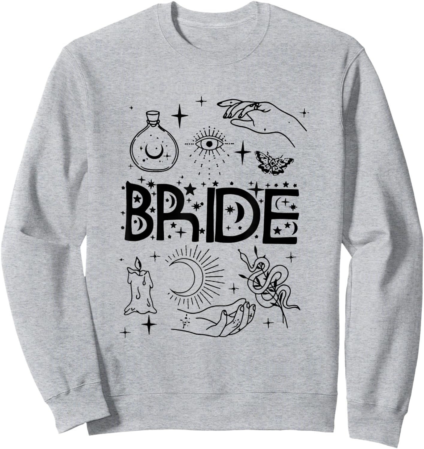 Bachelorette Party Bride & Bridesmaids Girl Witch Bride Sweatshirt - Sweatshirt | Ash