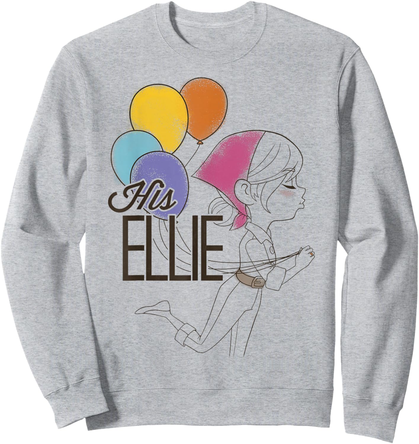 Disney Pixar Up His Ellie Balloons Sketch Graphic Sweatshirt - Sweatshirt | Ash