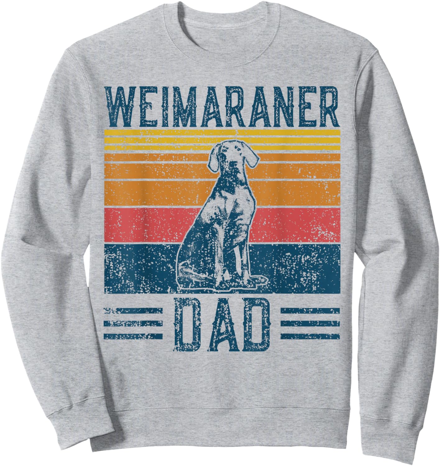 Dog Weimeraner Dad - Vintage Weimaraner Papa Sweatshirt - Sweatshirt | Ash