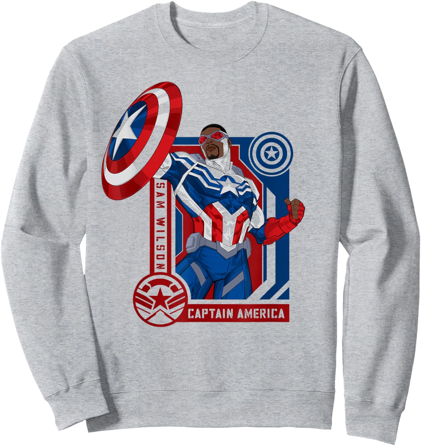 Marvel Avengers Sam Wilson Captain America Hero Sweatshirt - Sweatshirt | Ash