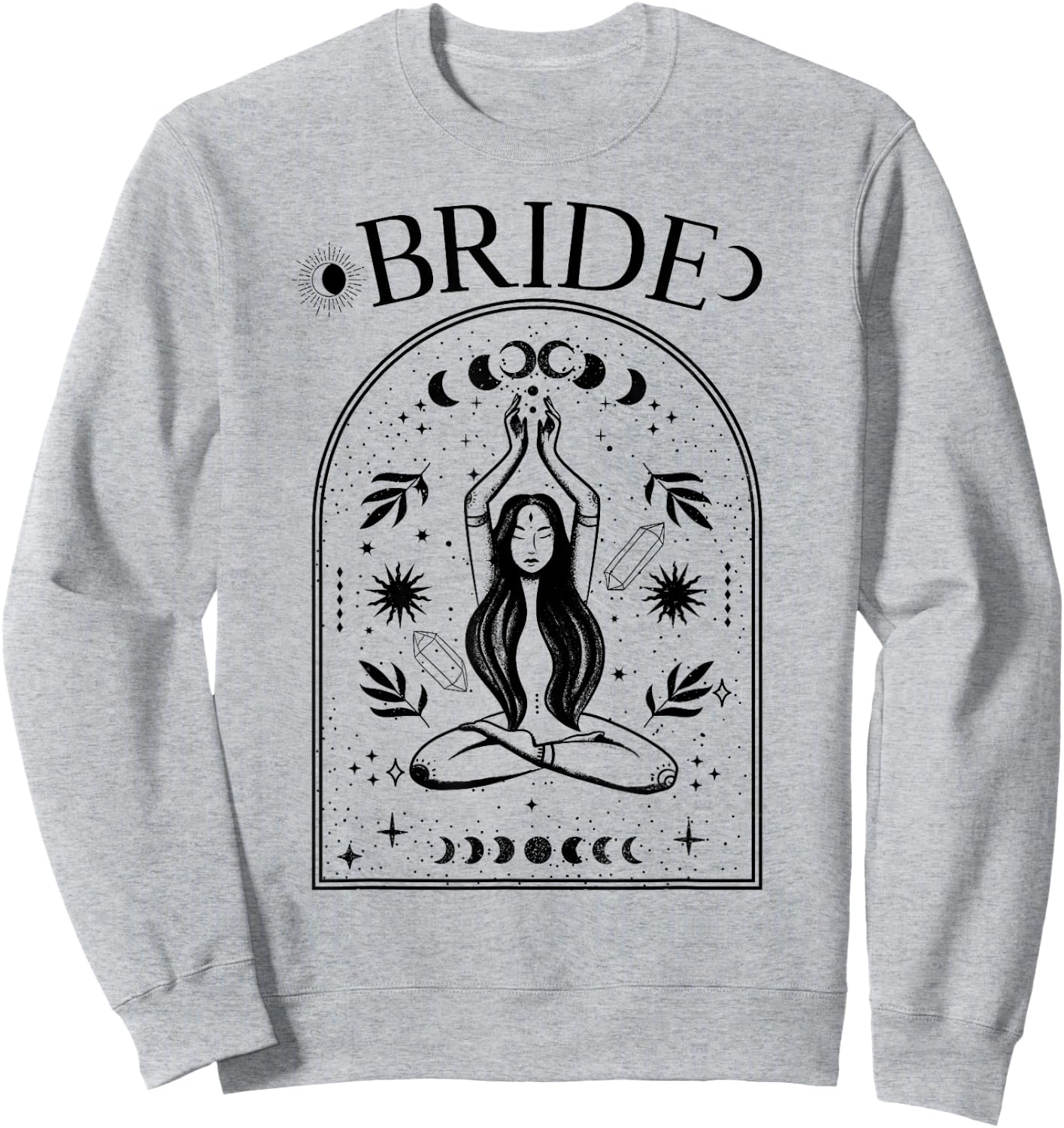 Witchy Bride Coven Tarot Celestial Gothic Bachelorette Party Sweatshirt - Sweatshirt | Ash