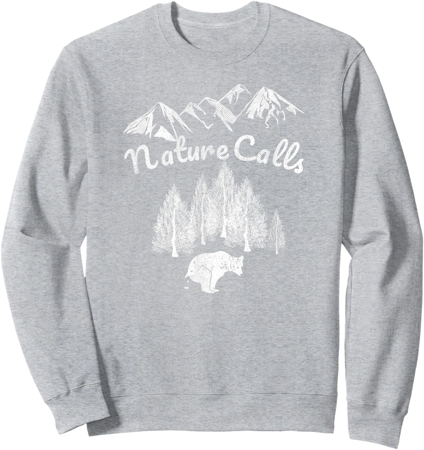 Nature Calls - Pooping Bear Blaze Orange Hunting Accessories Sweatshirt - Sweatshirt | Ash