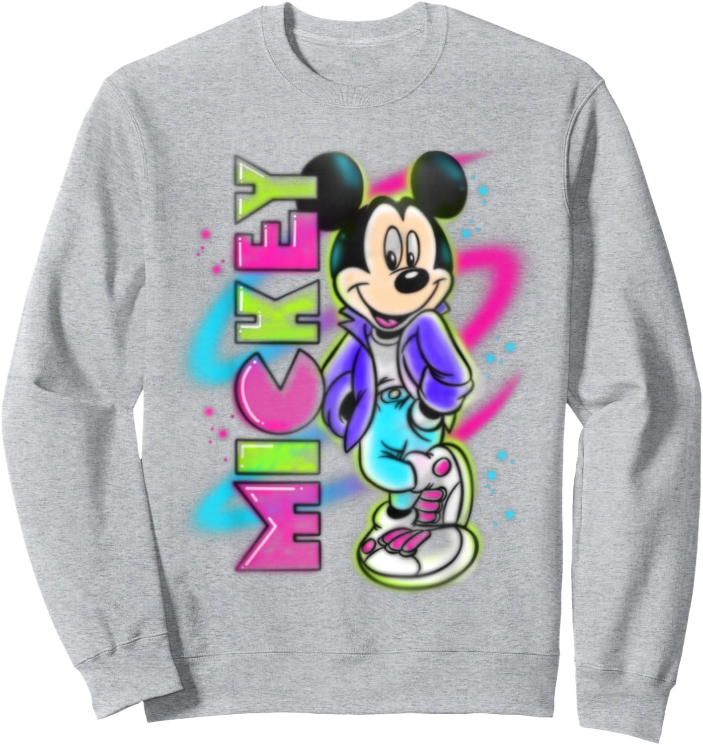 Disney - Mickey Mouse Airbrush Sweatshirt - Sweatshirt | Ash