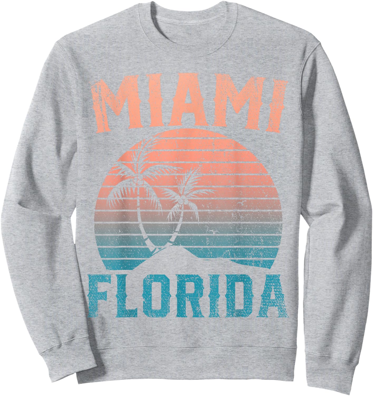 Miami Beach Tropical Summer Vacation Retro Miami Florida Men Women Kids Sweatshirt - Sweatshirt | Ash