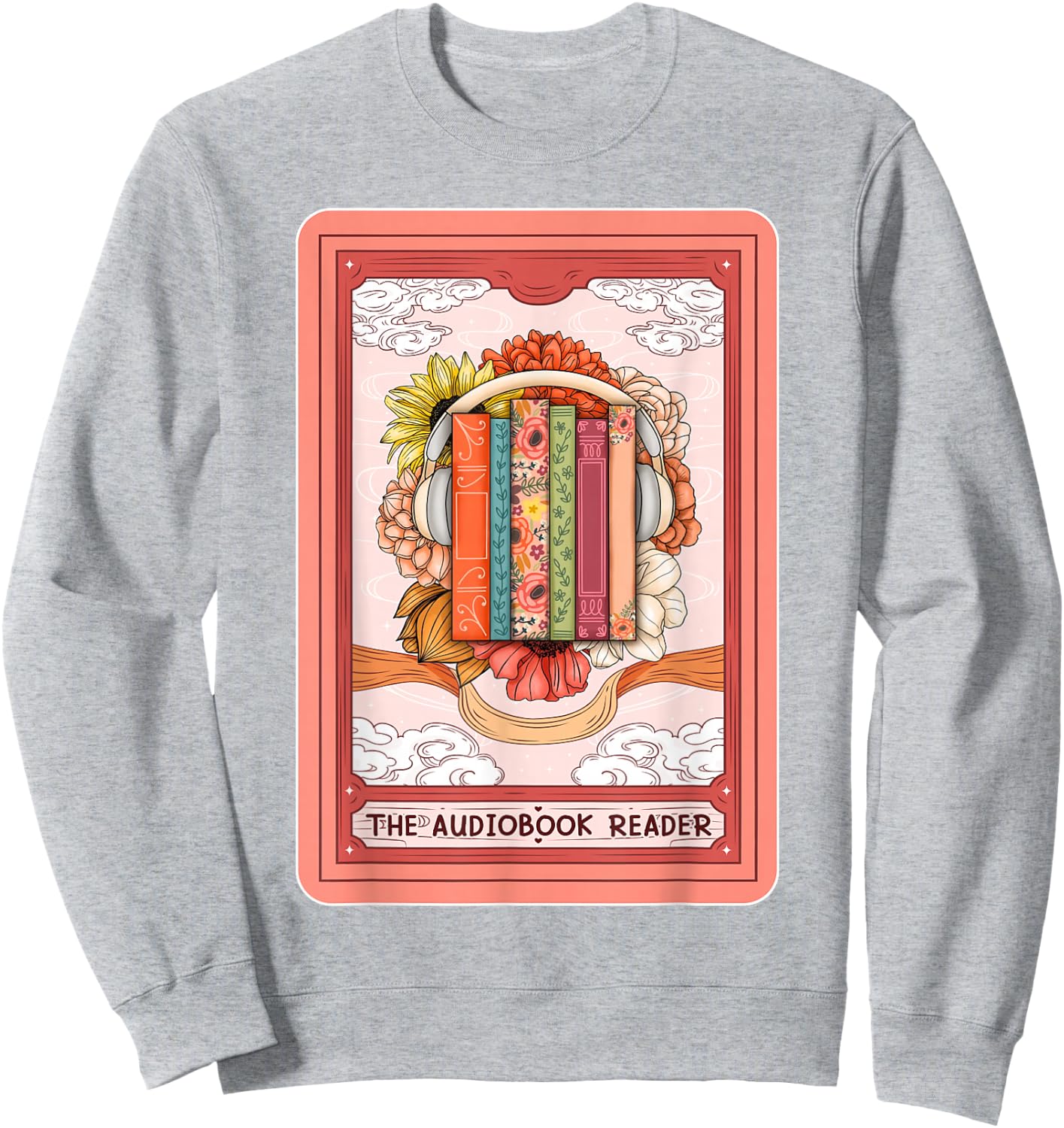 Audiobook Lover Bookish The Audiobook Reader Tarot Card Sweatshirt - Sweatshirt | Ash