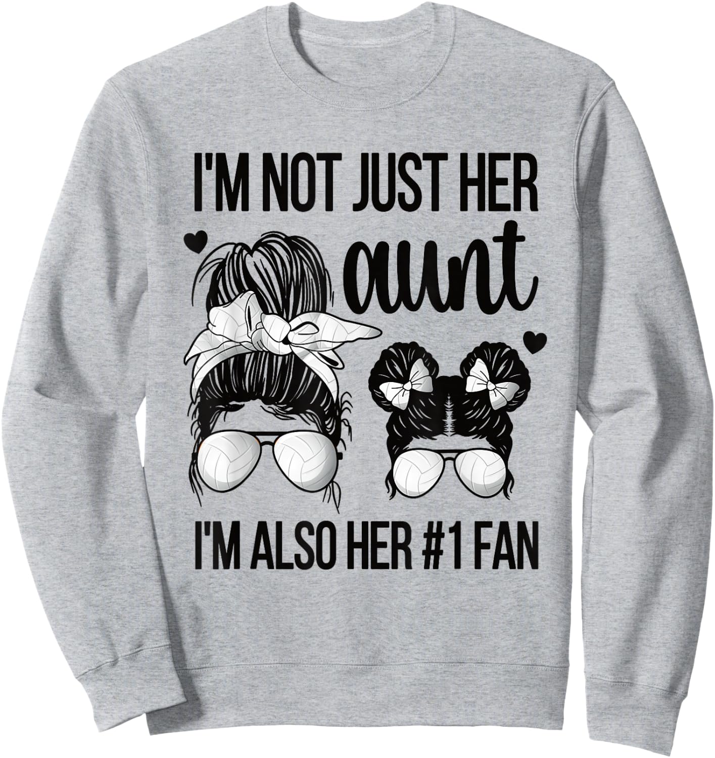 I'm Her Fan | Proud Volleyball Auntie Volleyball Aunt Sweatshirt - Sweatshirt | Ash