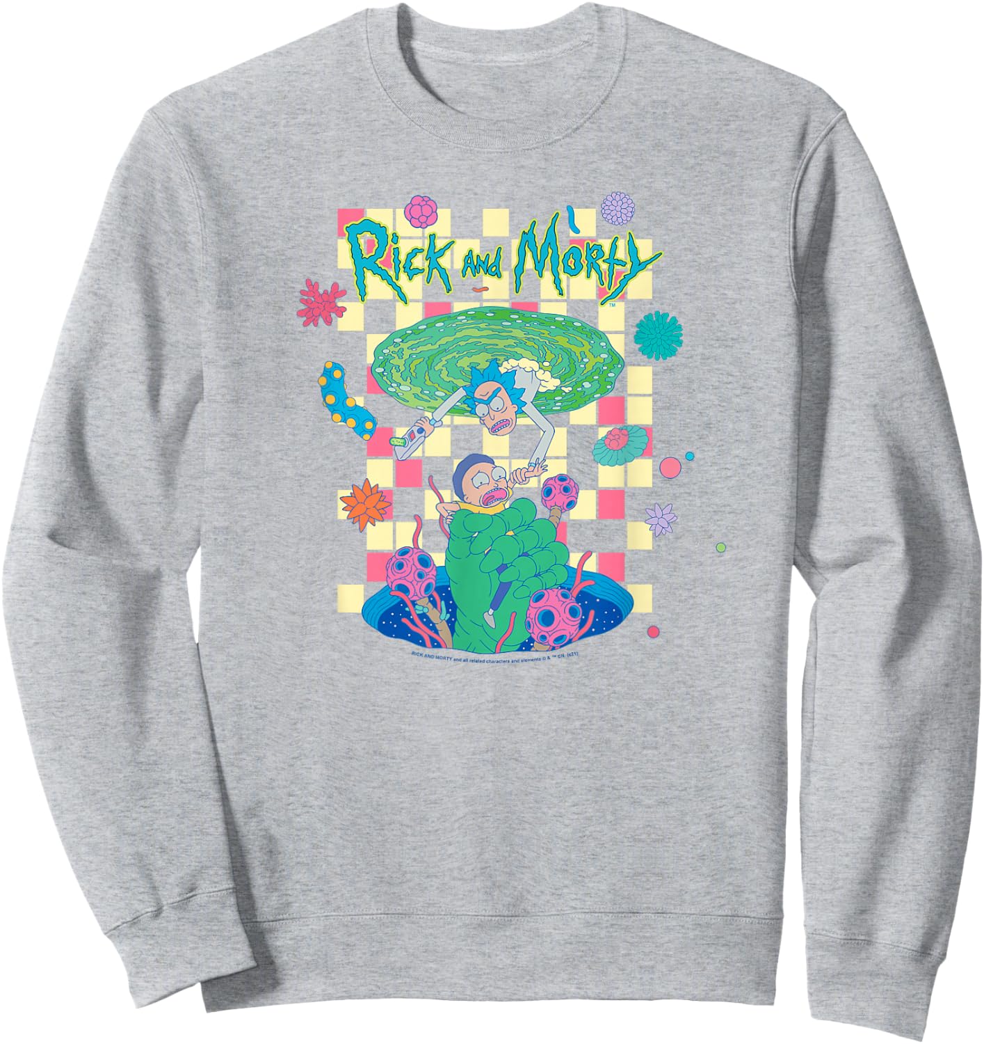 Rick and Morty Falling Portals Sweatshirt - Sweatshirt | Ash