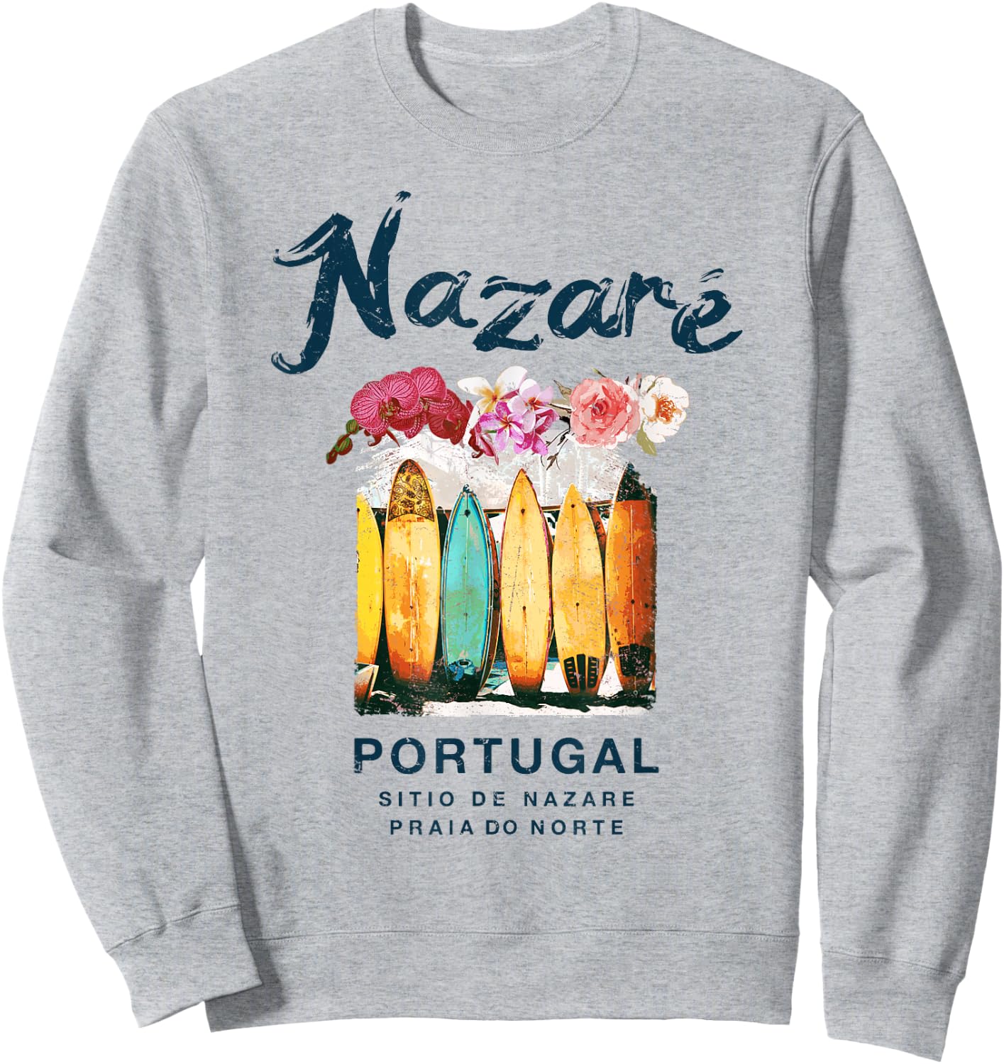 Nazare Portugal Surfing Vintage Sweatshirt - Sweatshirt | Ash