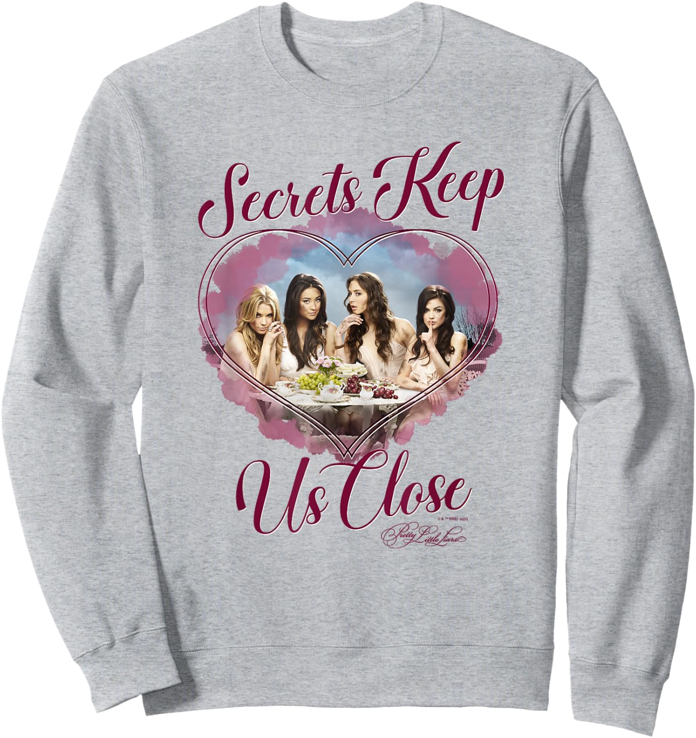 Pretty Little Liars Group Secrets Valentine's Day Heart Sweatshirt - Sweatshirt | Ash
