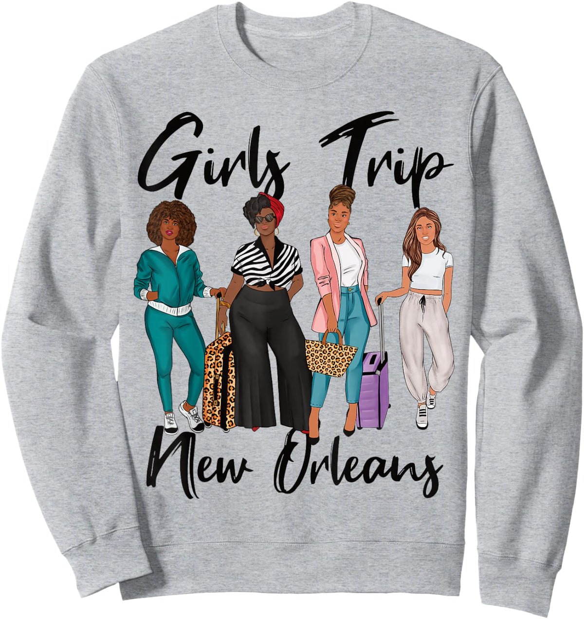 Girls Trip New Orleans For Melanin Afro Black Women Sweatshirt - Sweatshirt | Ash