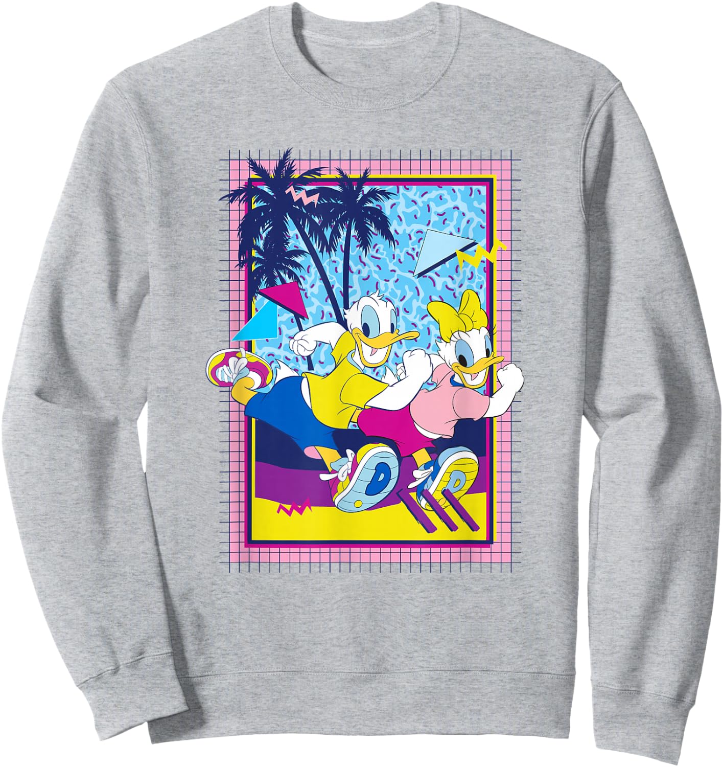 Disney Mickey And Friends Donald And Daisy Retro Run Poster Sweatshirt - Sweatshirt | Ash