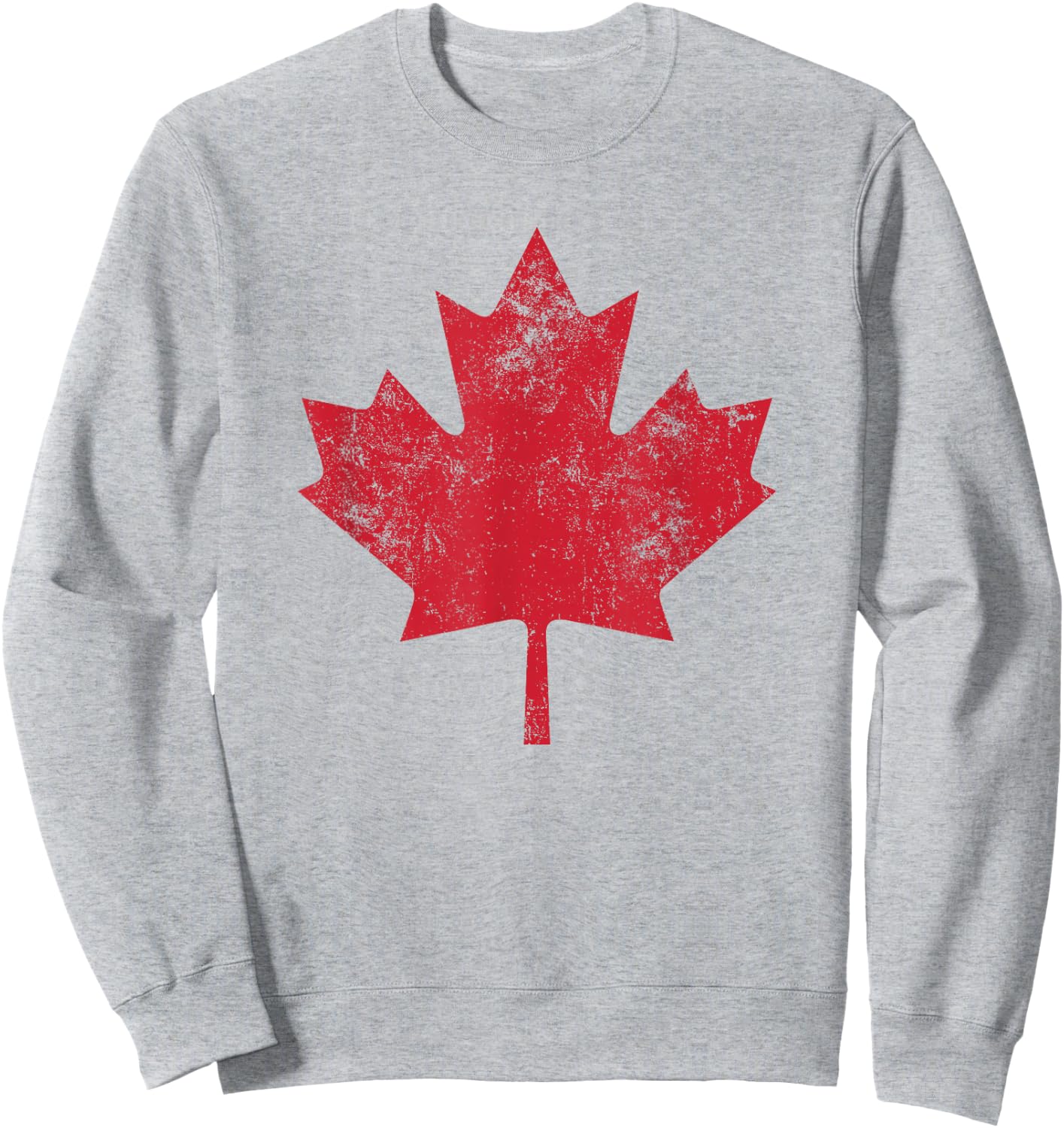 Canada Shirt Women Men Distressed Red Maple Leaf Canada Day Sweatshirt - Sweatshirt | Ash