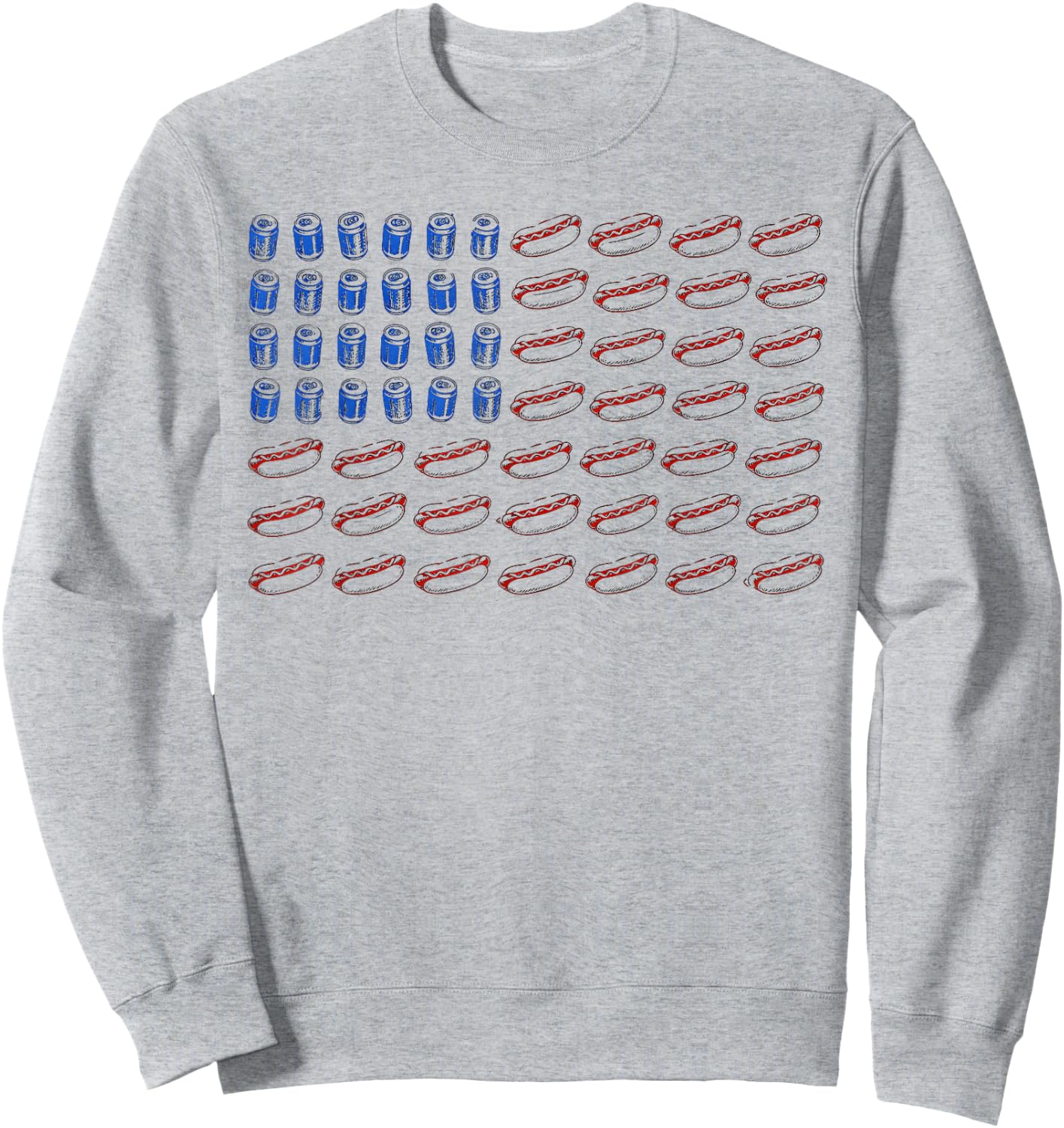 Hot Dog American Flag 4th of July Sweatshirt - Sweatshirt | Ash