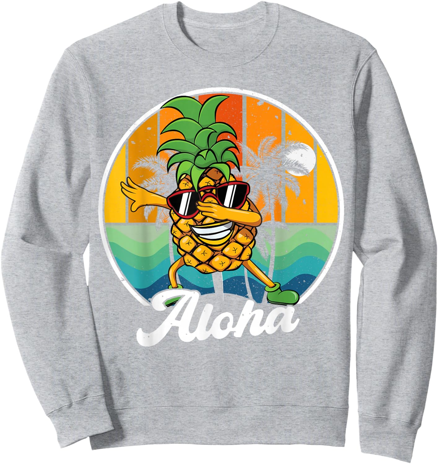 Hawaiian-Shirt Aloha Dabbing Pineapple Kids Boy Men Hawaii Sweatshirt - Sweatshirt | Ash