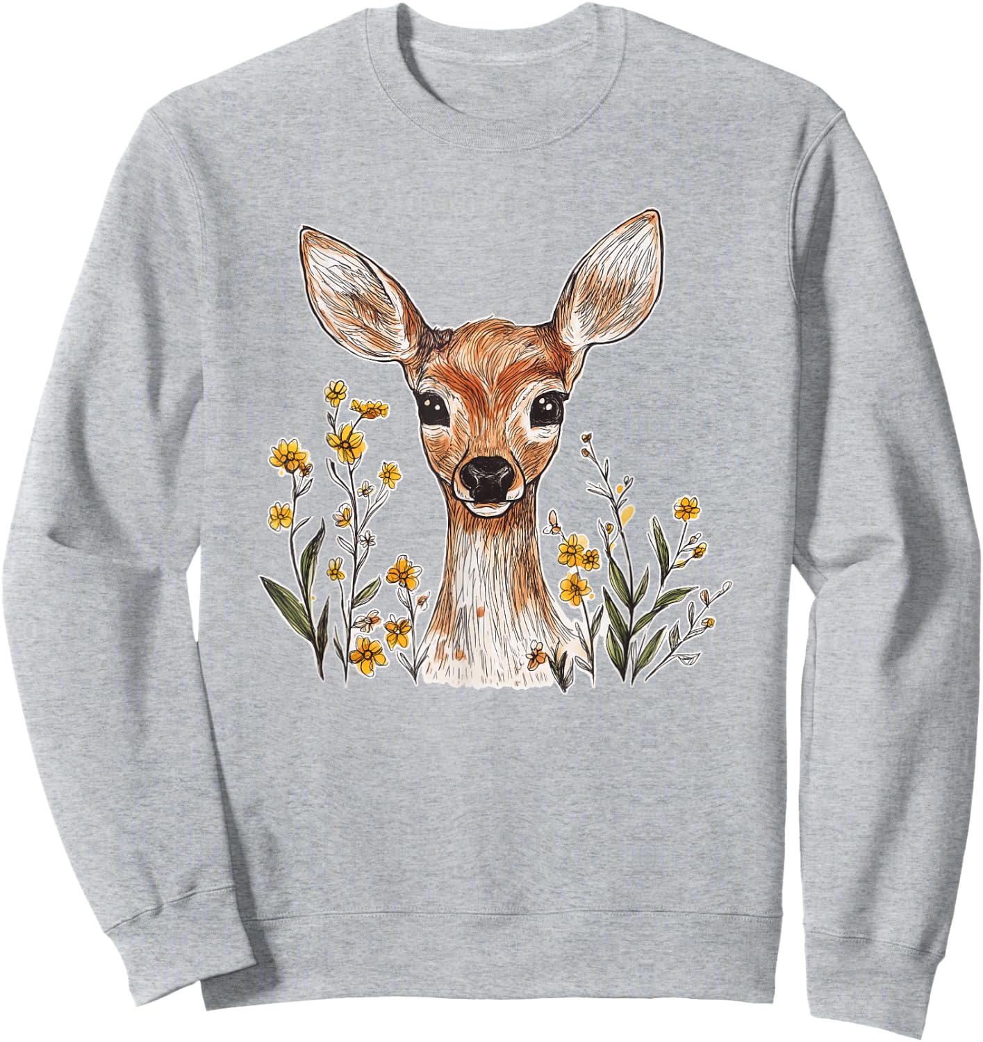 Cute Deer Fawn Cute Sweatshirt - Sweatshirt | Ash
