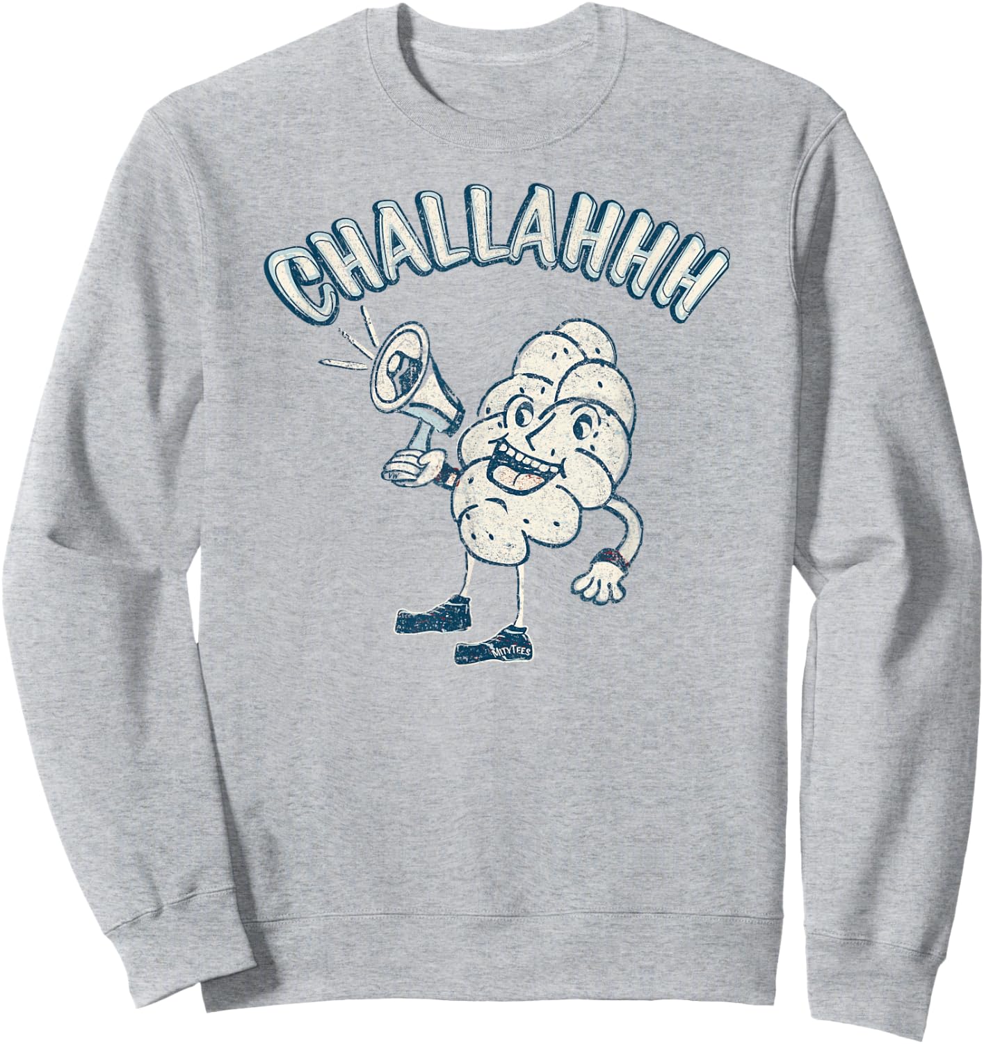 Challah Man - Retro Holiday Character - Funny Vintage Sweatshirt - Sweatshirt | Ash