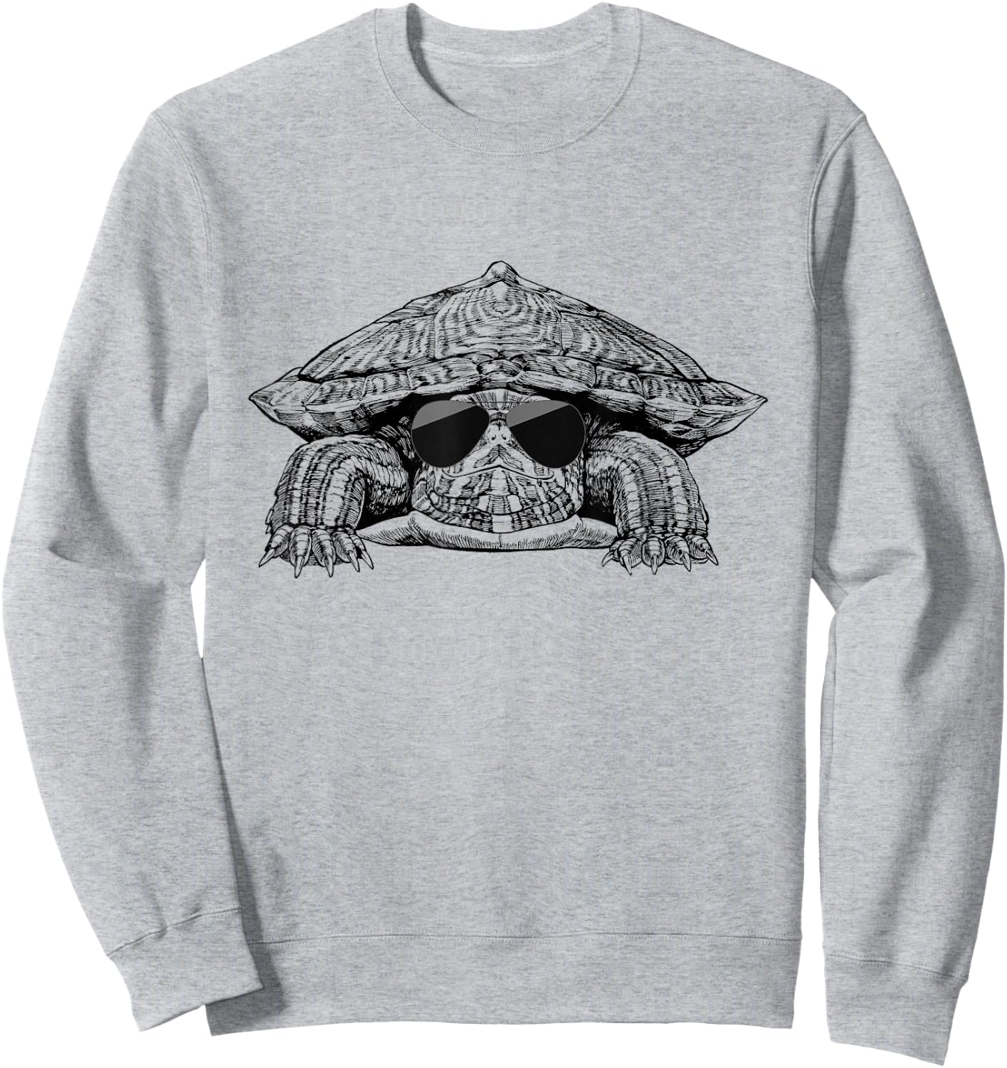 Red eared slider turtle with Sunglasses Sweatshirt - Sweatshirt | Ash