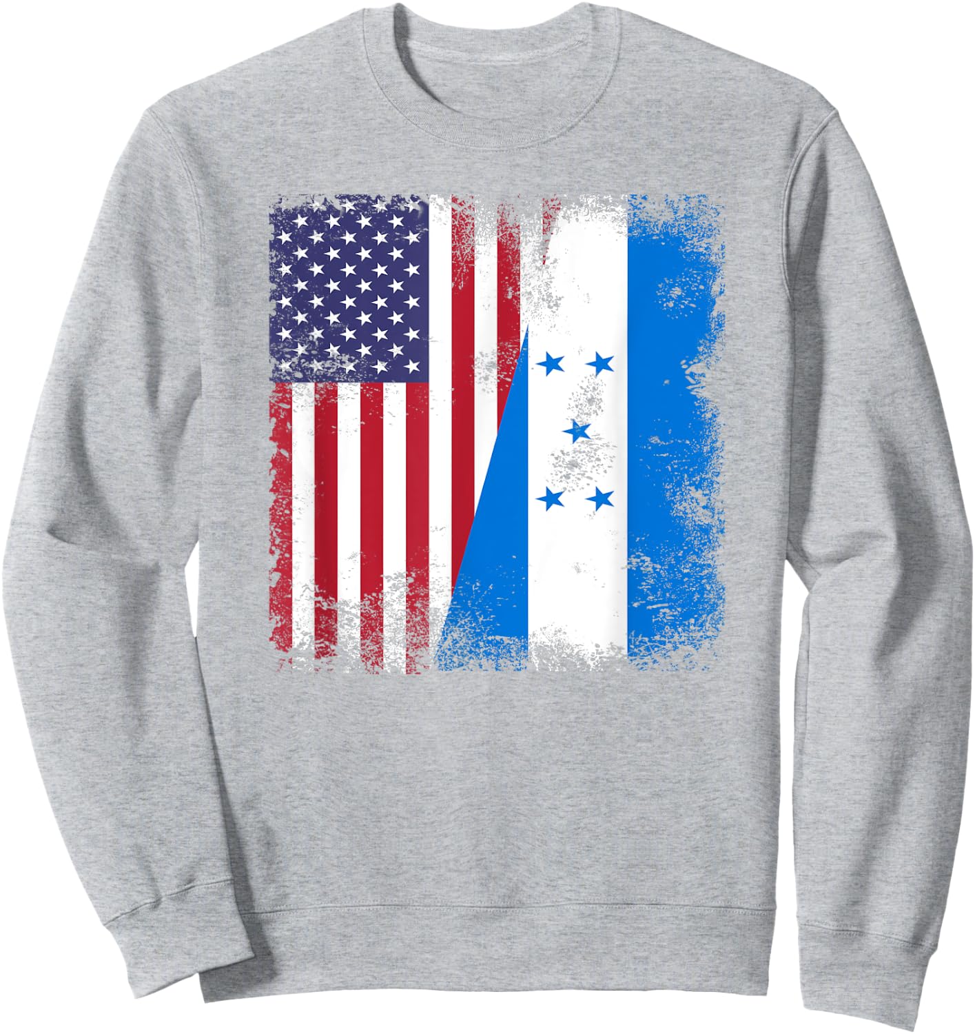 Half Honduran Flag | Vintage Honduras USA Gift Sweatshirt - Sweatshirt | Ash