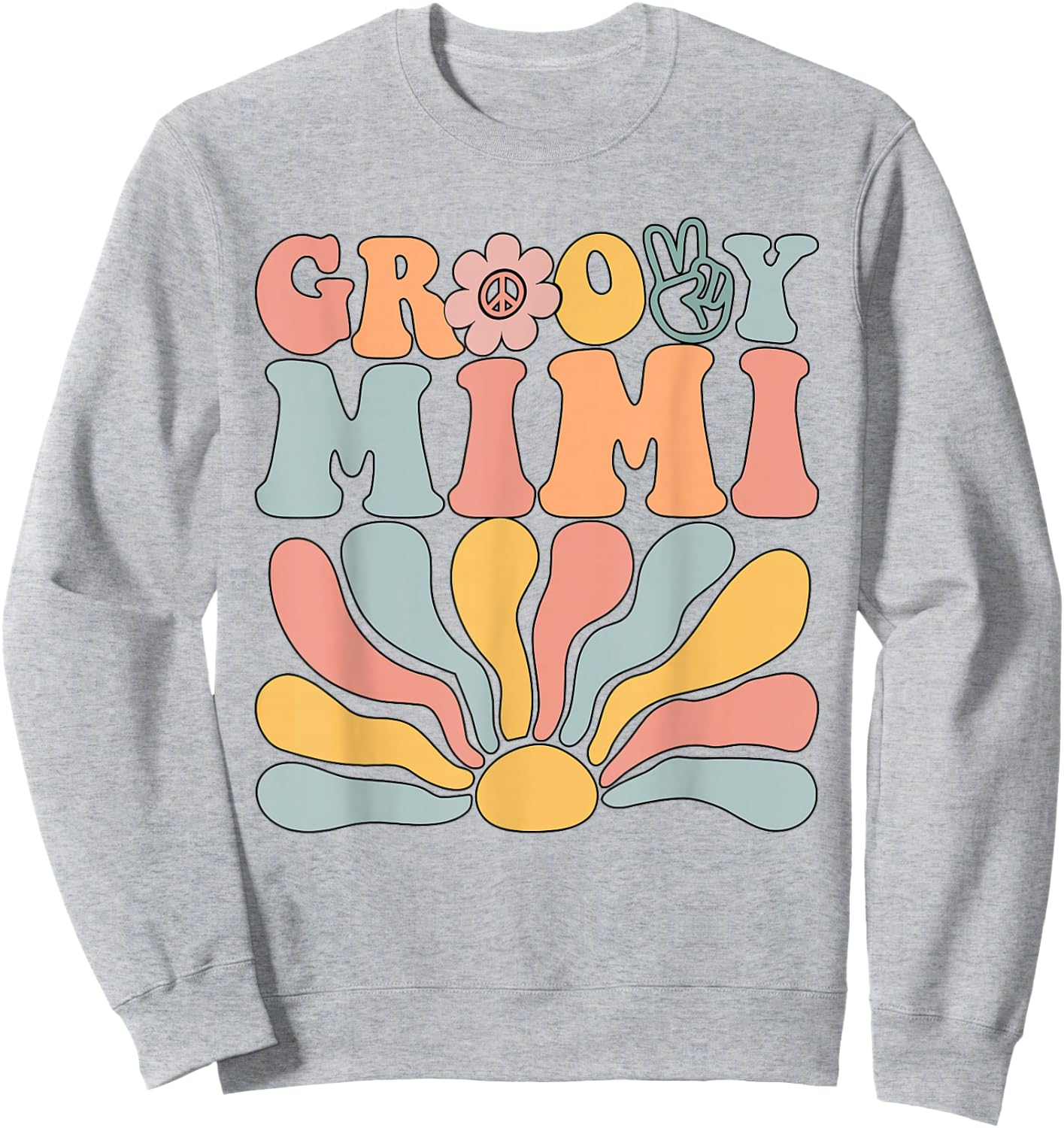 Groovy Retro Mimi Matching Family 1st Birthday Party Sweatshirt - Sweatshirt | Ash
