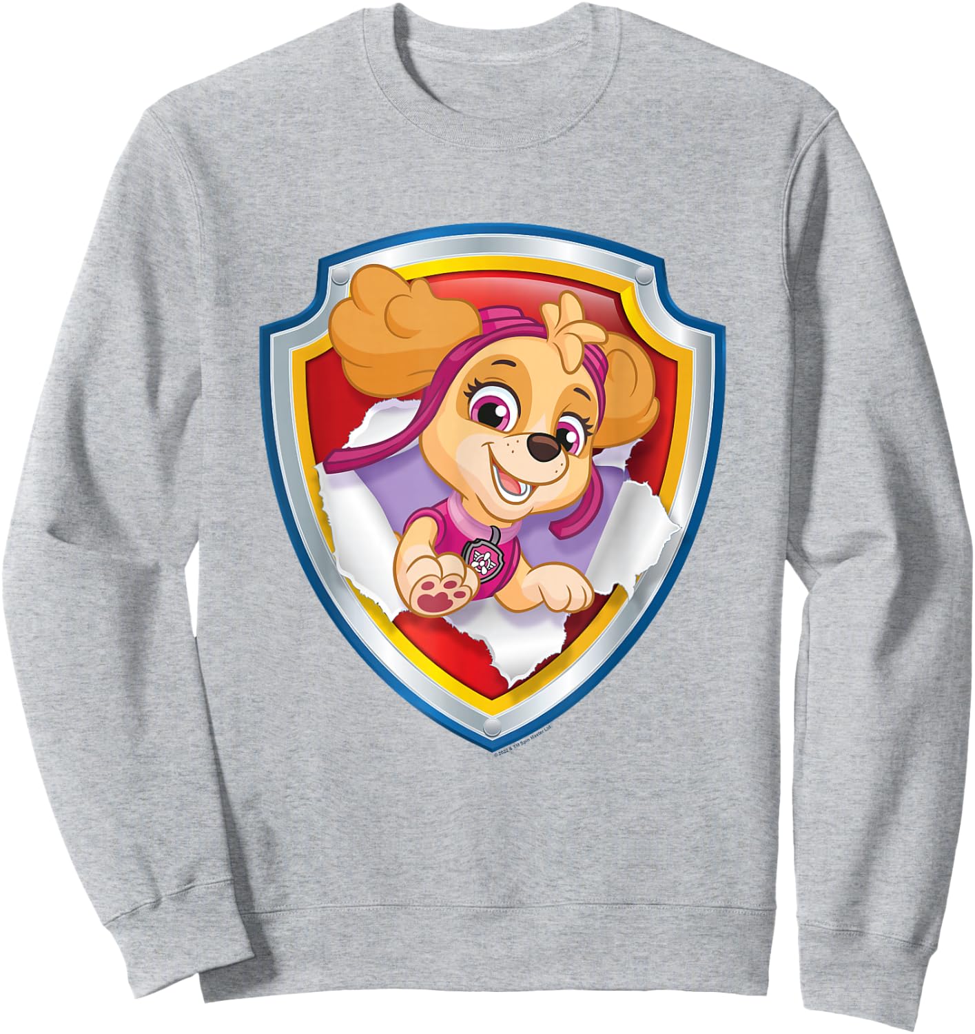 Paw Patrol Skye Torn Badge Sweatshirt - Sweatshirt | Ash