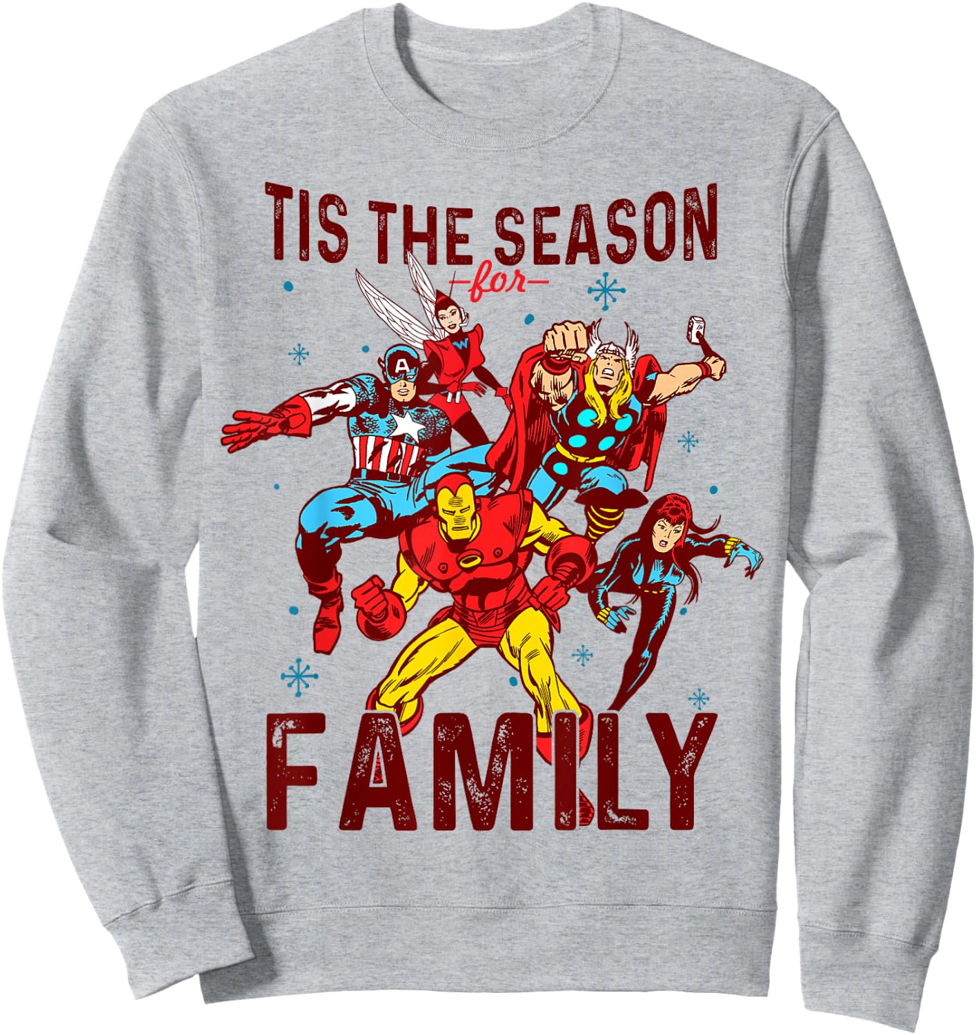 Marvel Avengers The Family Season Group Christmas Sweatshirt - Sweatshirt | Ash