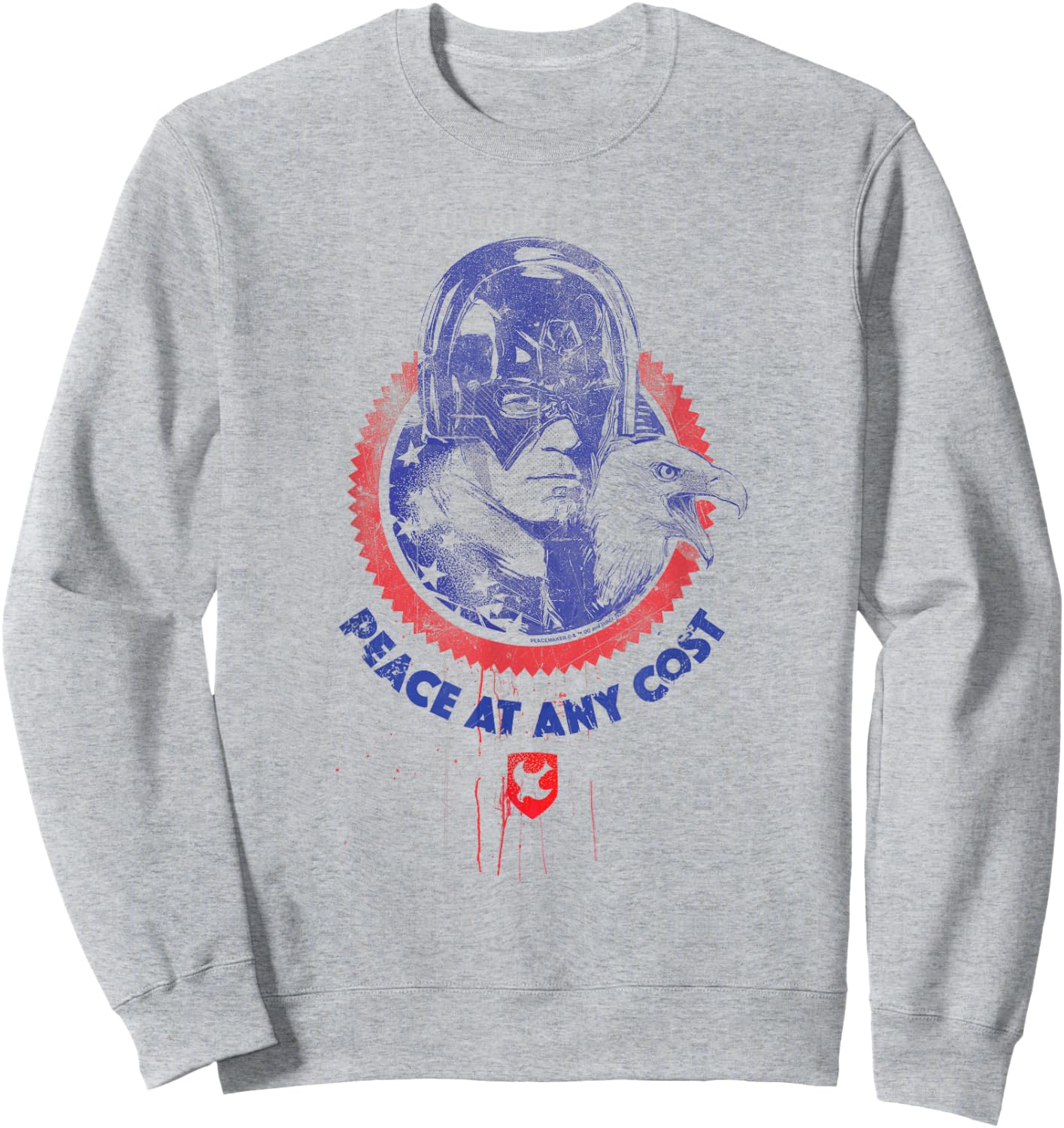 Peacemaker Peace At Any Cost Eagle Stamp Sweatshirt - Sweatshirt | Ash