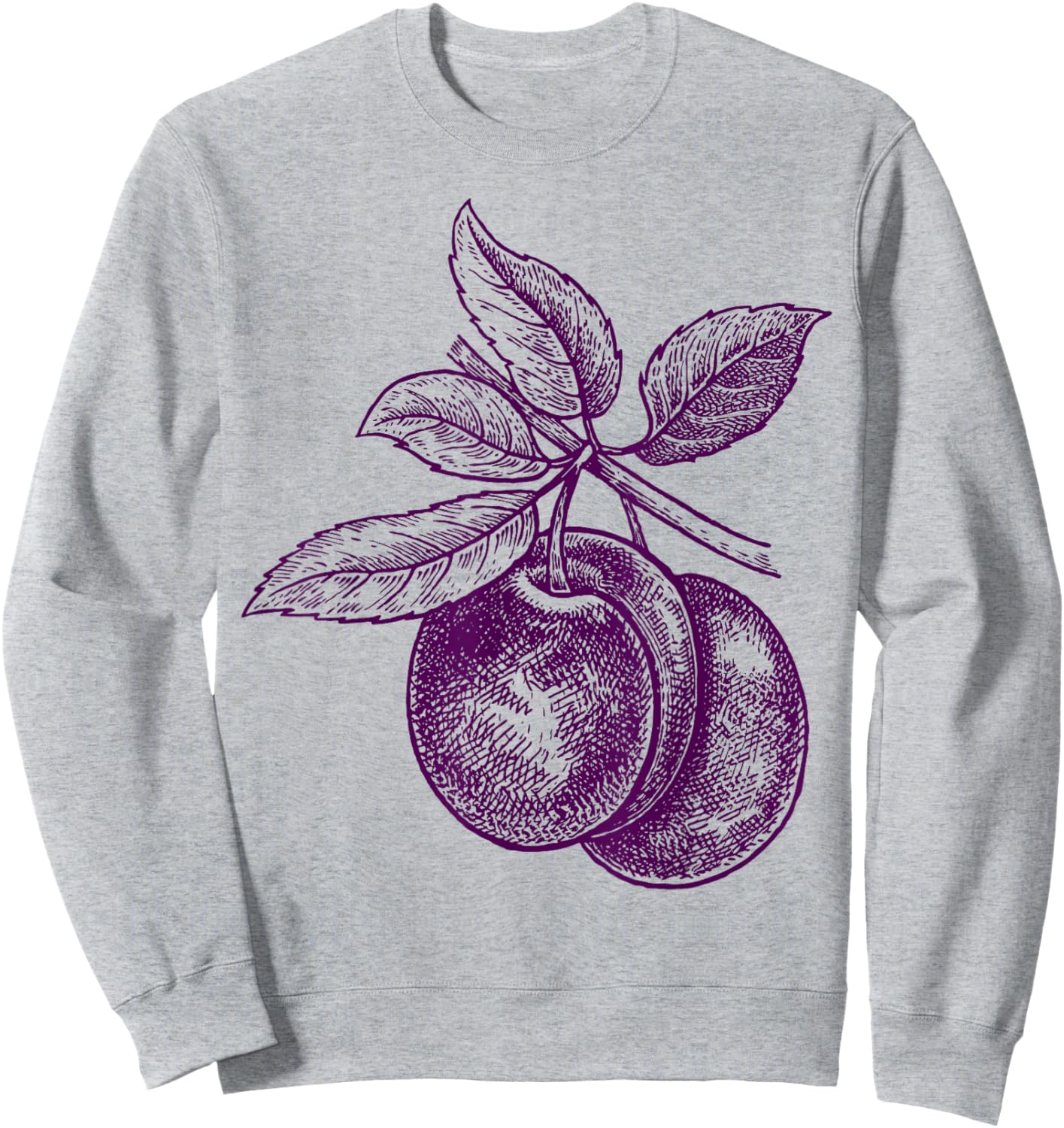 Plum Purple Fruits Retro Vintage Design - Plum Sweatshirt - Sweatshirt | Ash