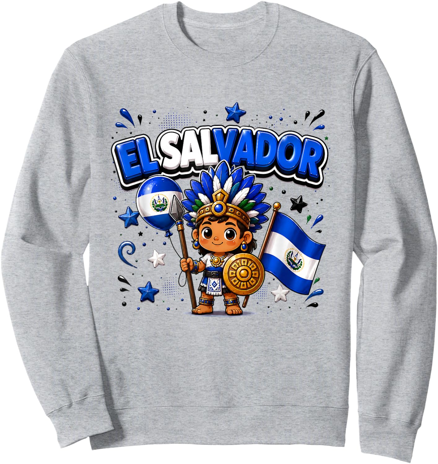 El Salvador Flag Shirt, El Salvador map, Salvador Sweatshirt - Sweatshirt | Ash