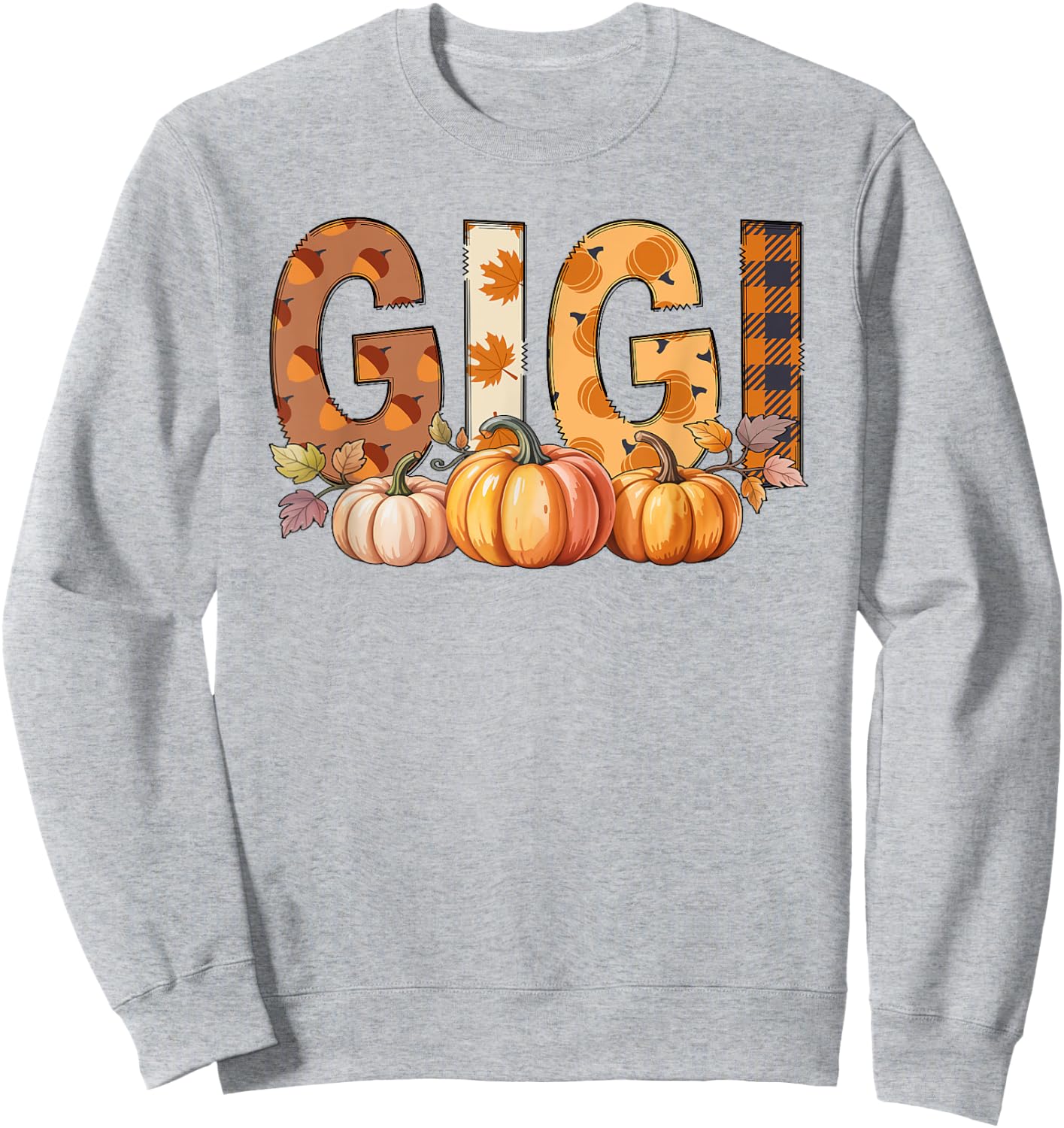 Gigi Pumpkin Autumn Fall Grandma Women's Men Women Sweatshirt - Sweatshirt | Ash