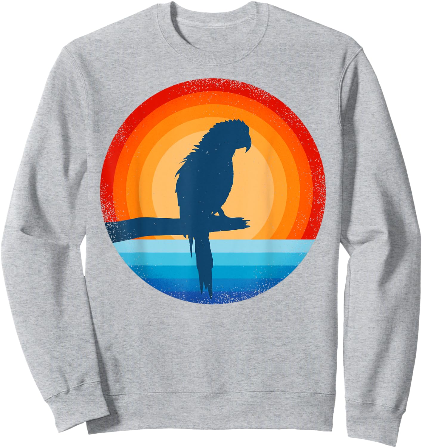 Parrot Retro Vintage 60s 70s Sunset Bird Lovers Men Women Sweatshirt - Sweatshirt | Ash