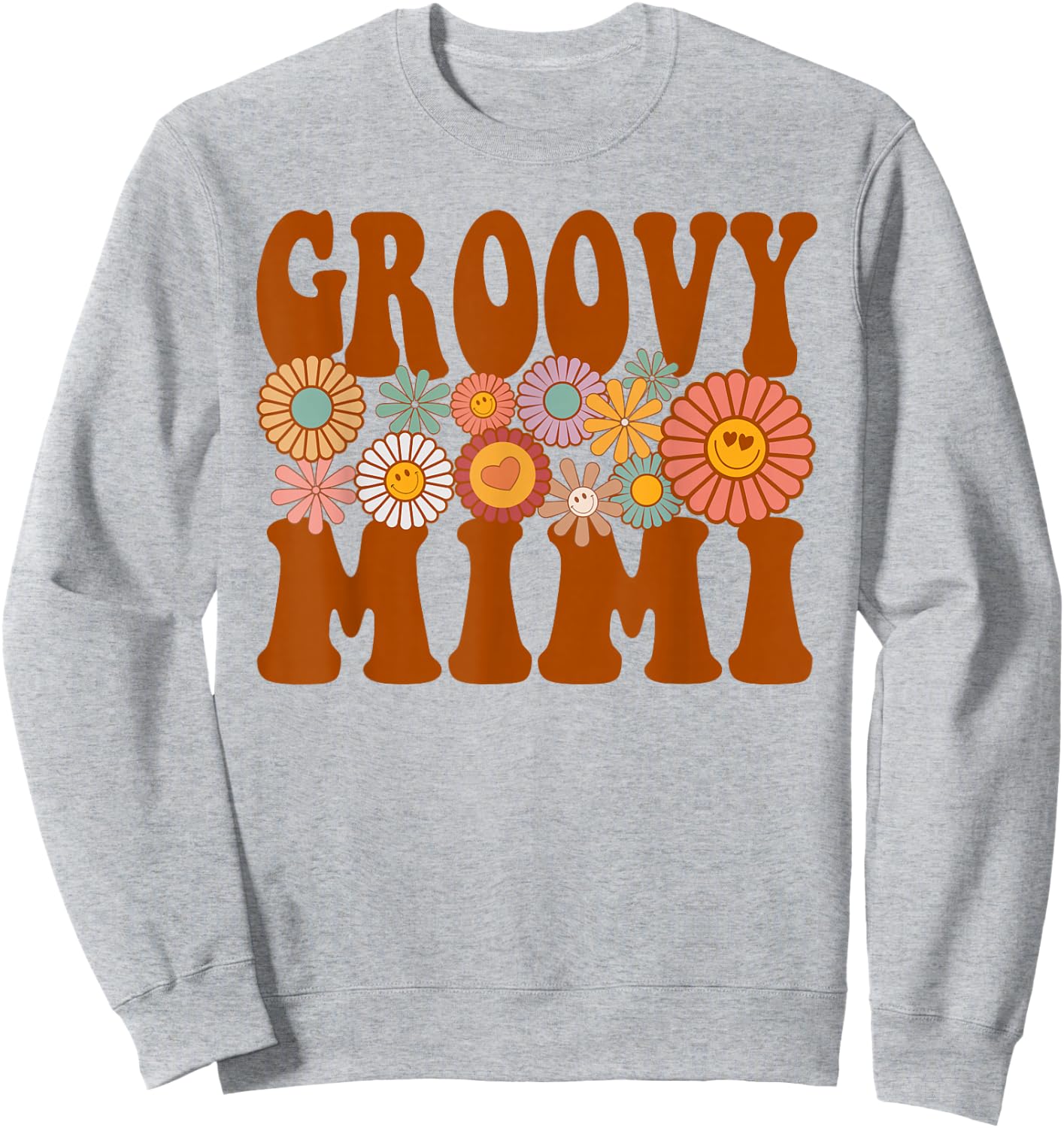 Retro Groovy Mimi Matching Family 1st Birthday Party Sweatshirt - Sweatshirt | Ash